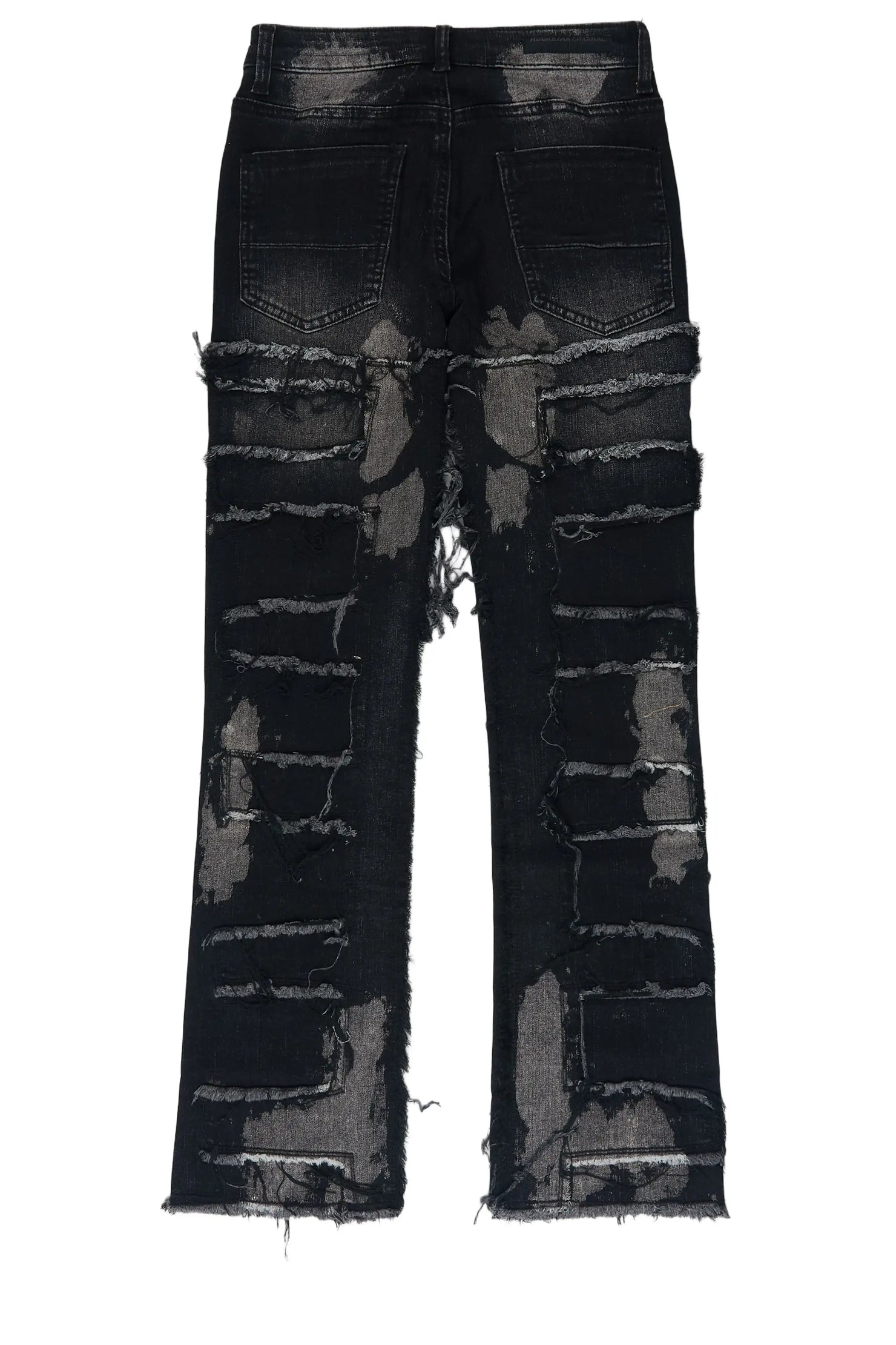 Girls Bannie Black/Pink Stacked Painter Flare Jean