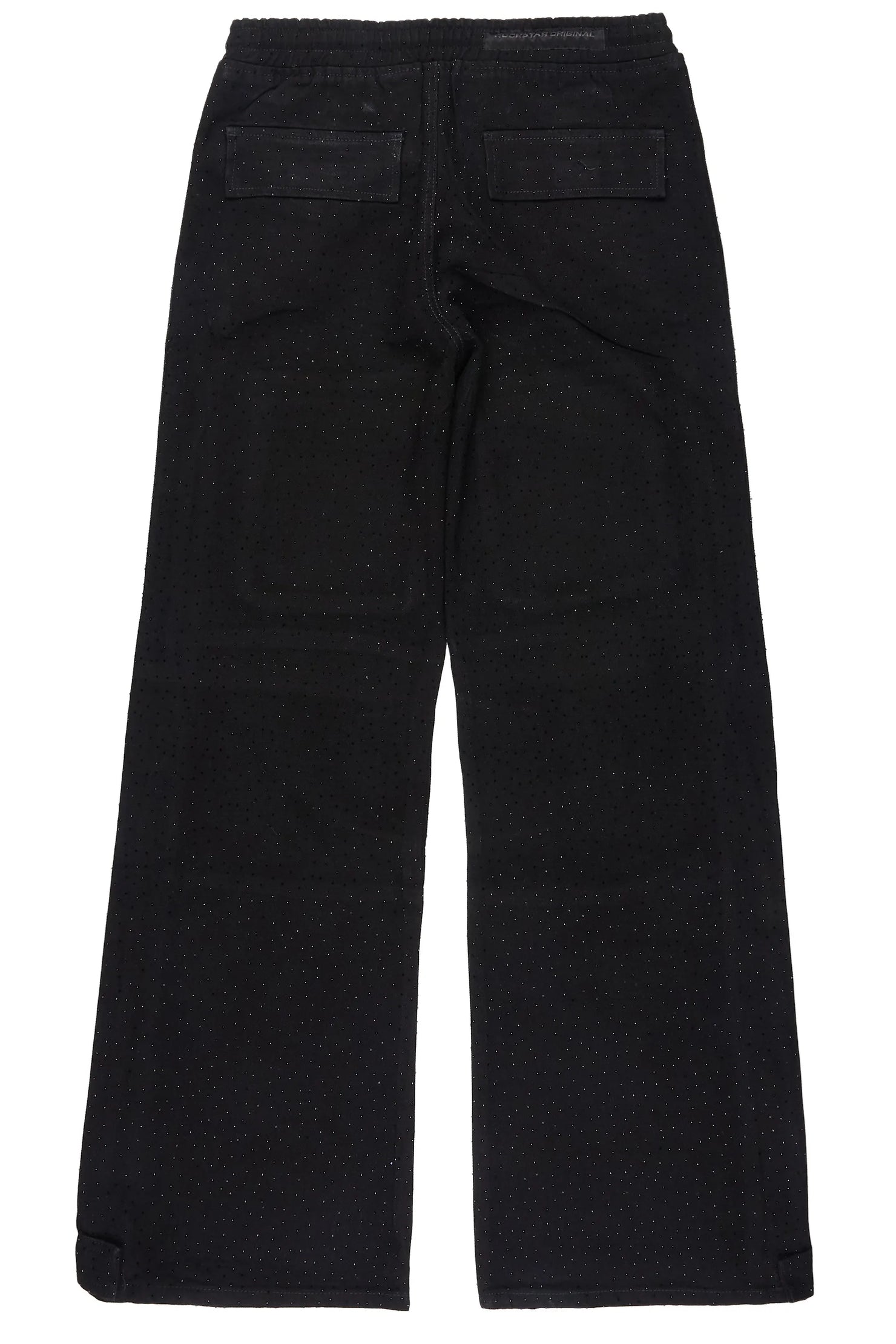 Yuri Black Rhinestone Baggy Fit Jean