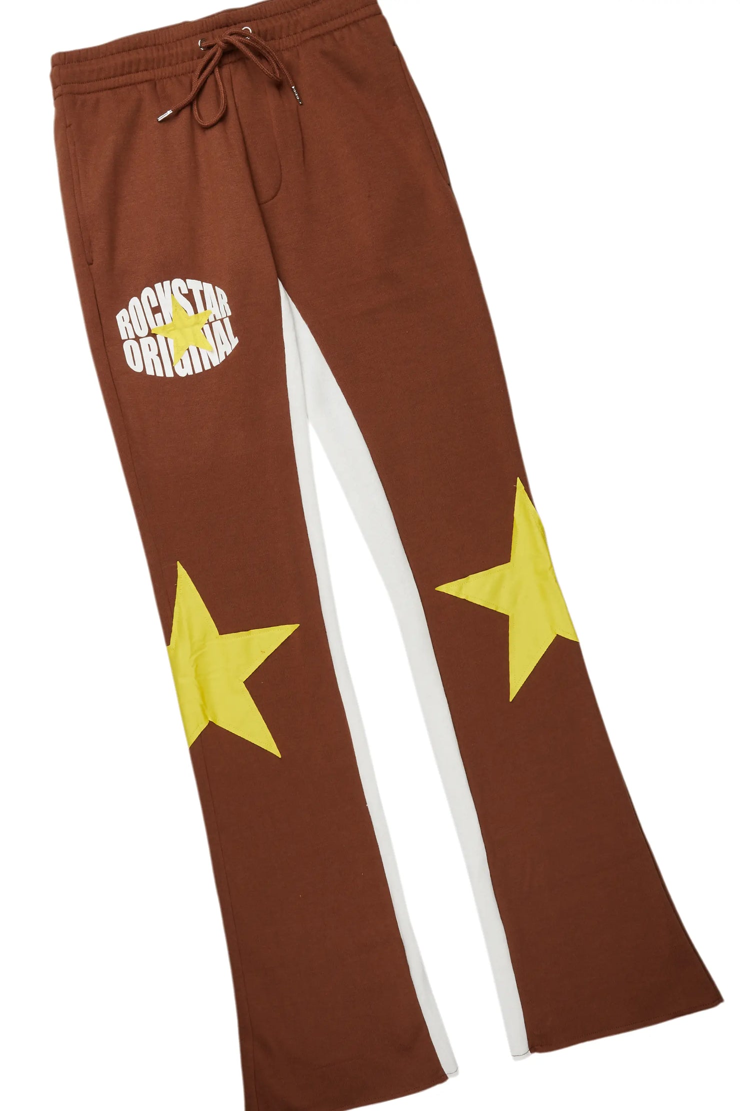 States Brown Baggy Stacked Hoodie Track Set