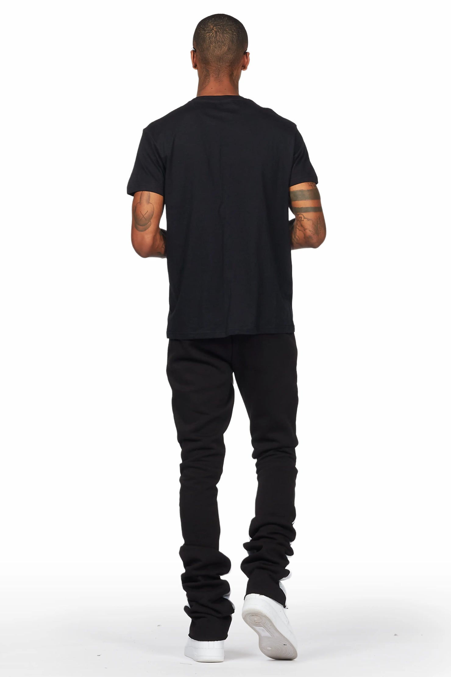 Sana Black T-Shirt/Super Stacked Track Set