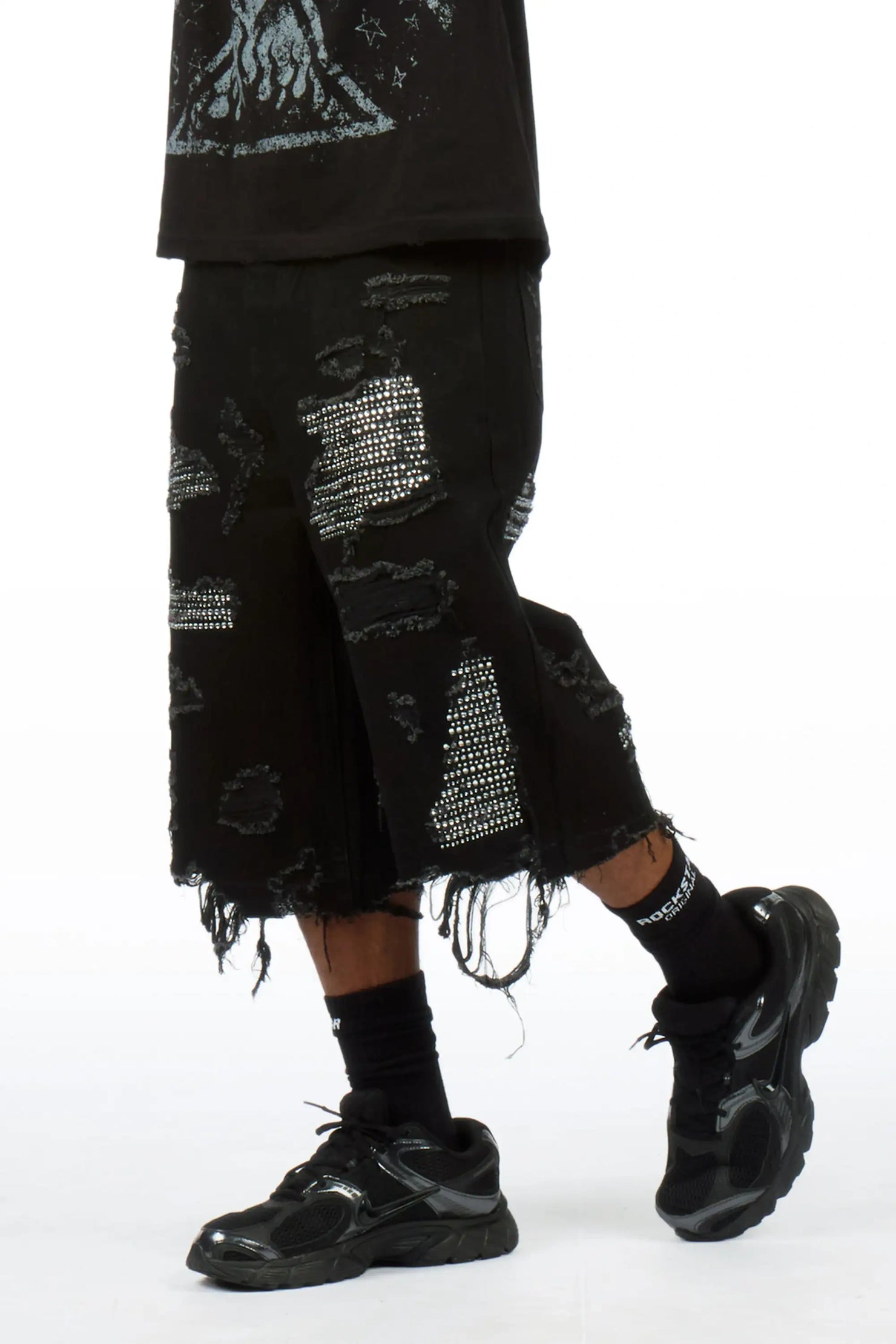 Mathey Black Rhinestone Jort