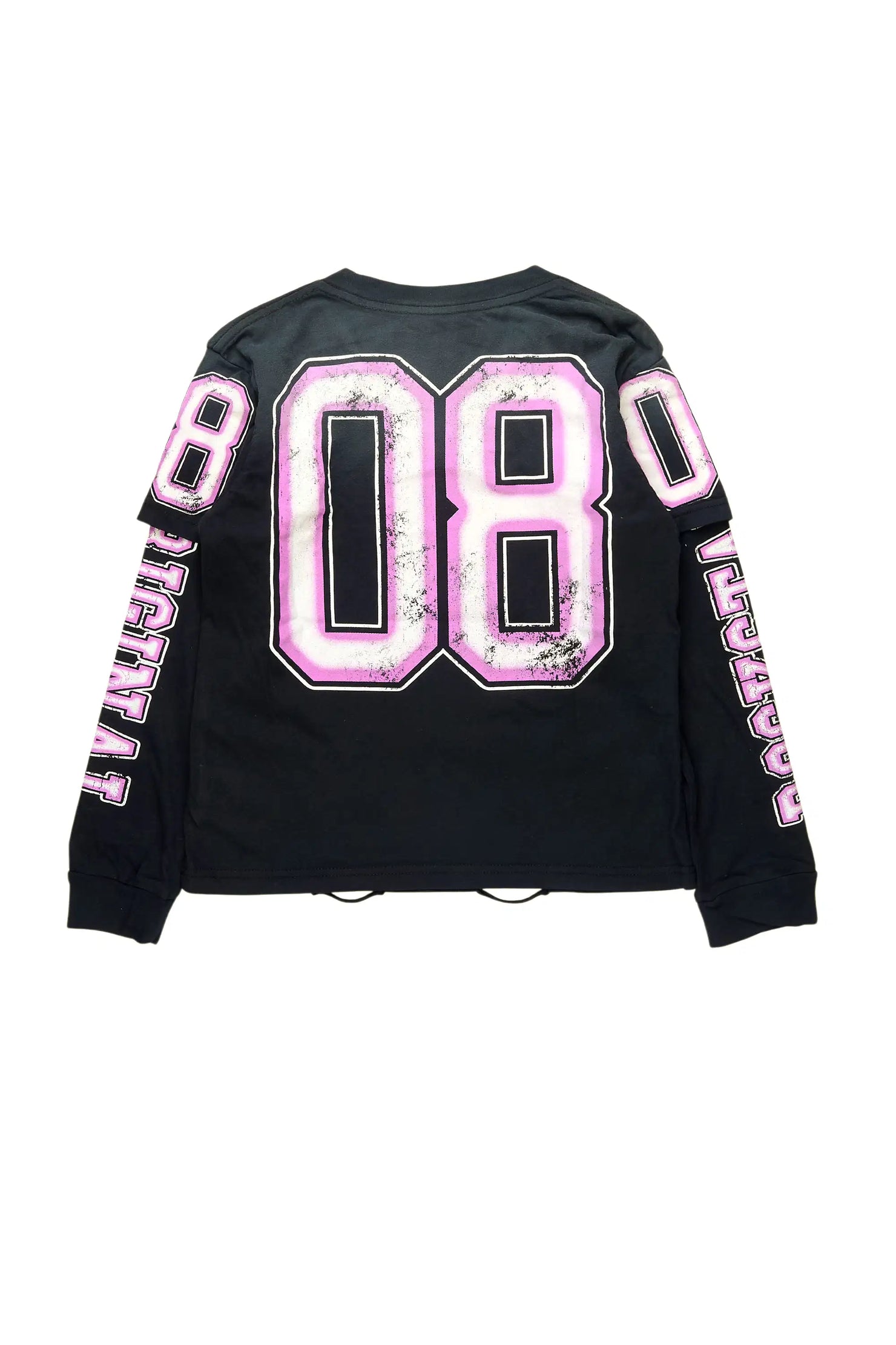Boys Fields Black/Purple Double Layer L/S Graphic T-Shirt