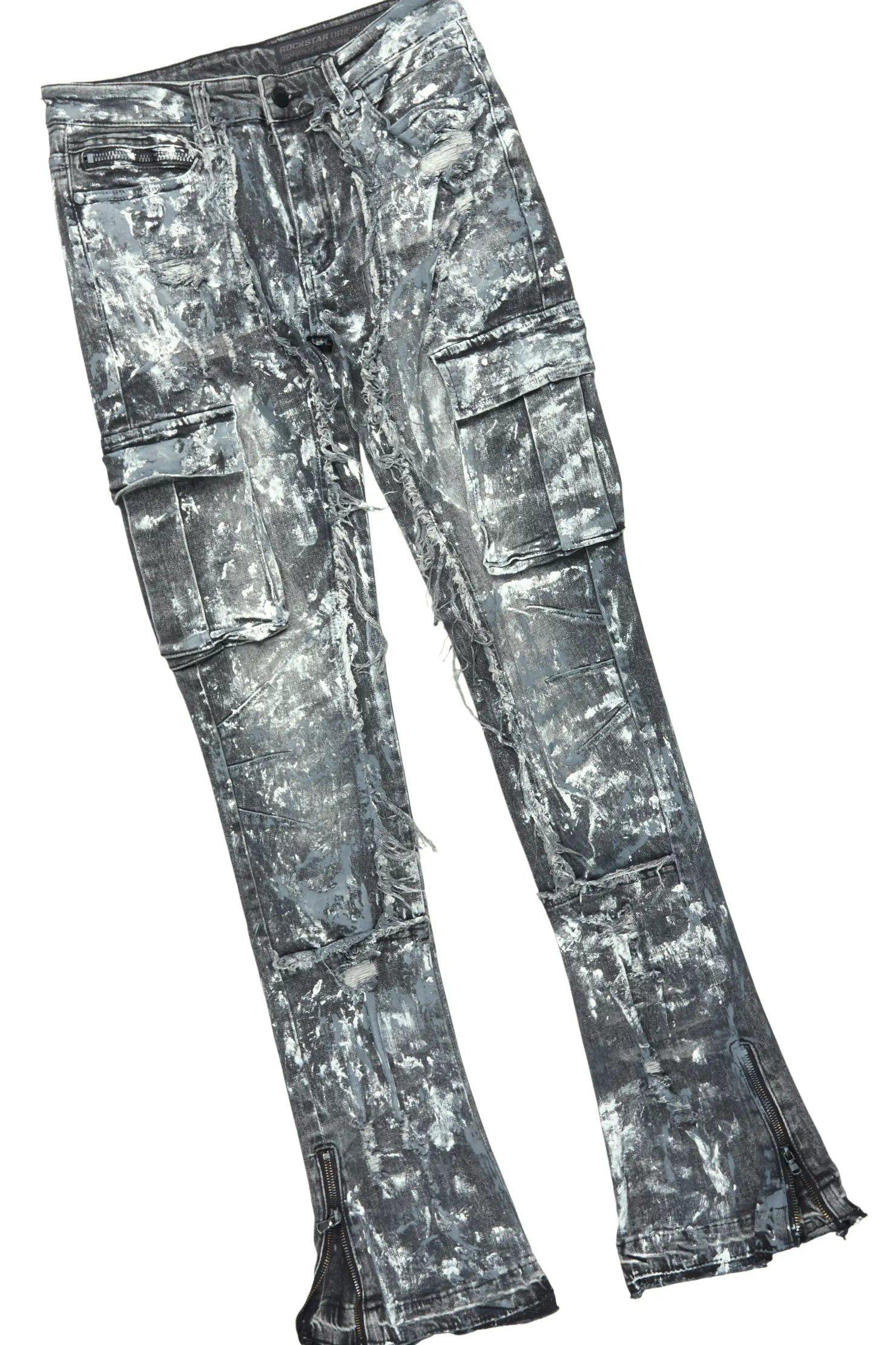 Andros Grey/Dark Grey Mohair Hoodie/Stacked Flare Jean Set