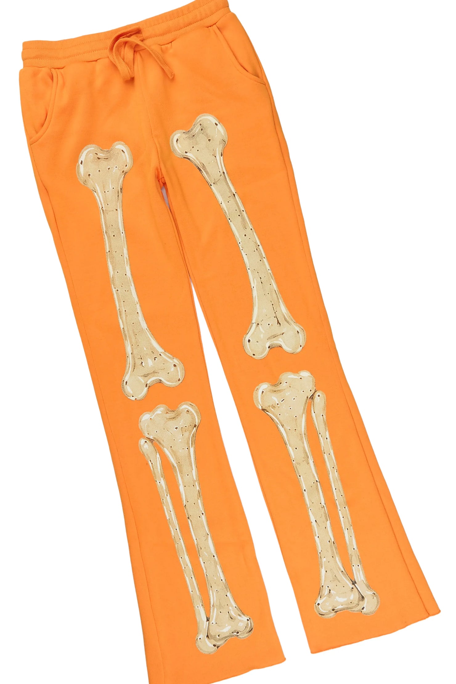 Boys Vermis Orange/Cream Stacked Hoodie Track Set