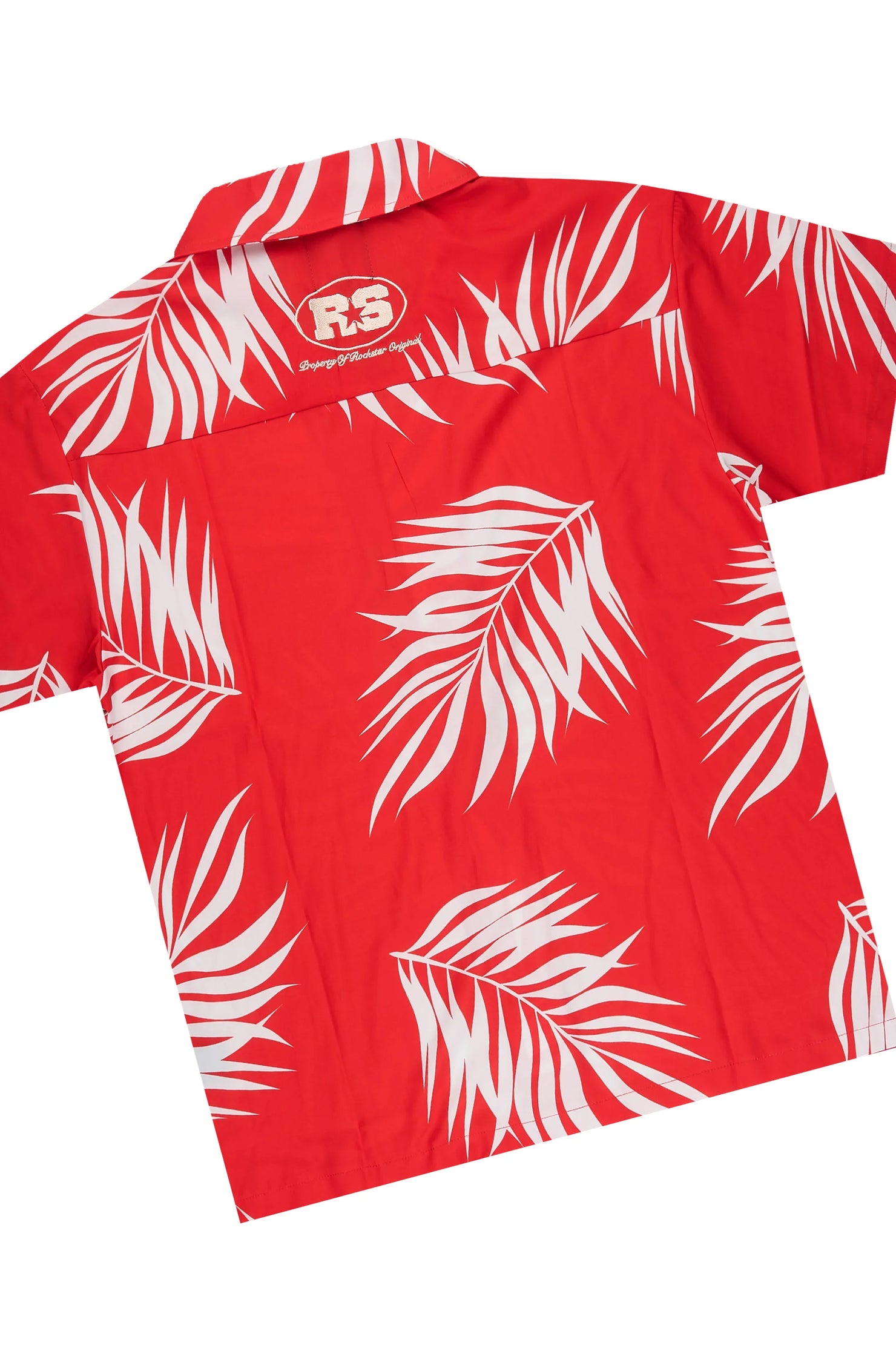 Puka Red Button Down Shirt/Short Set