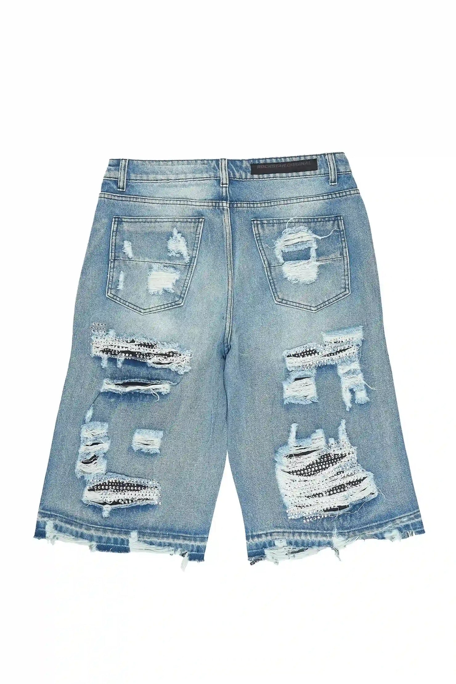 Mathey Light Blue Rhinestone Jort