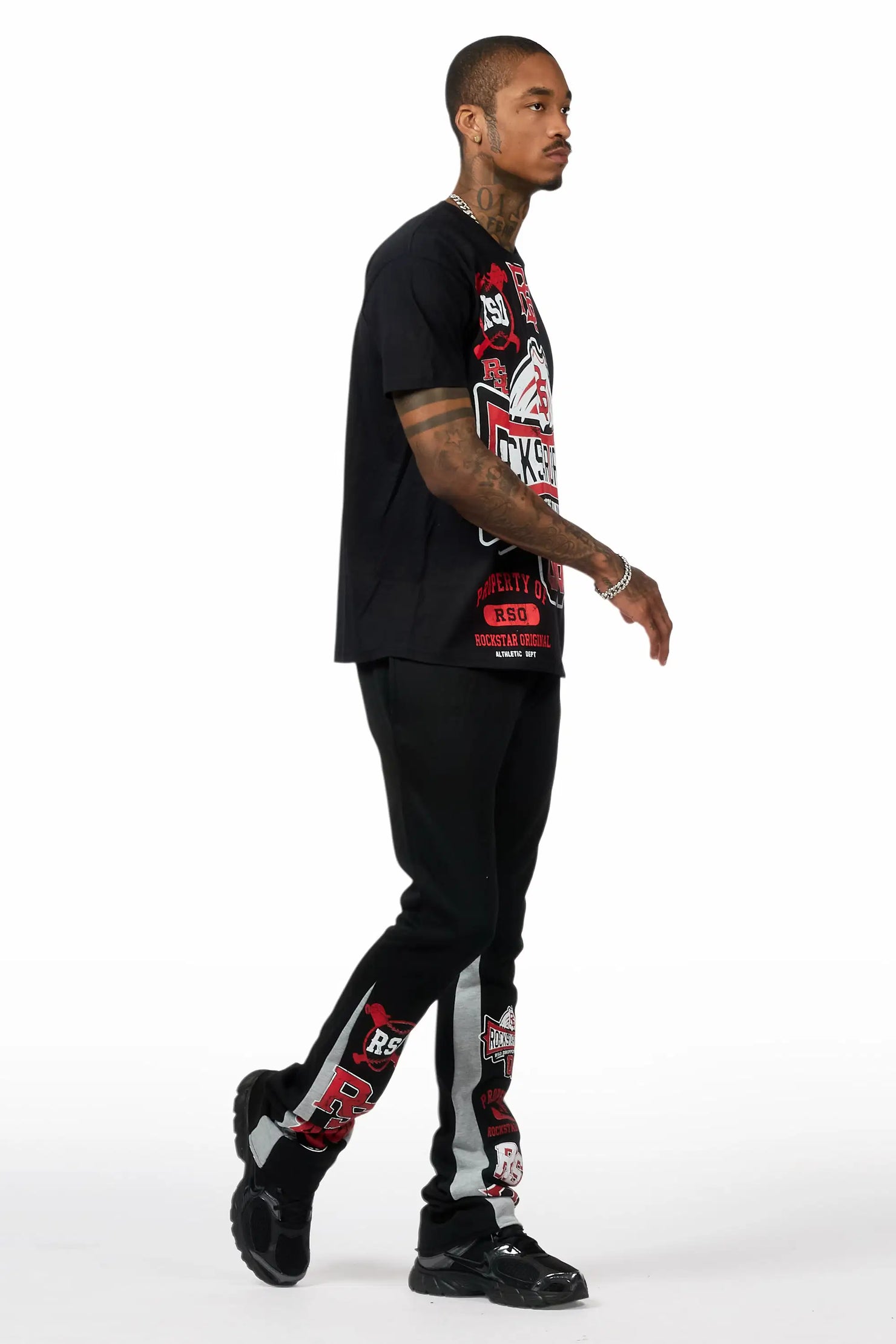 Mavrix Black T-Shirt/Relaxed Track Set