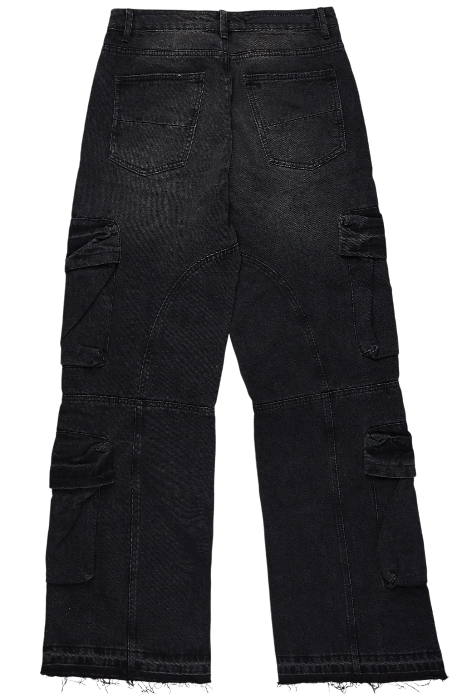 Gregor Black Baggy Fit Cargo Jean