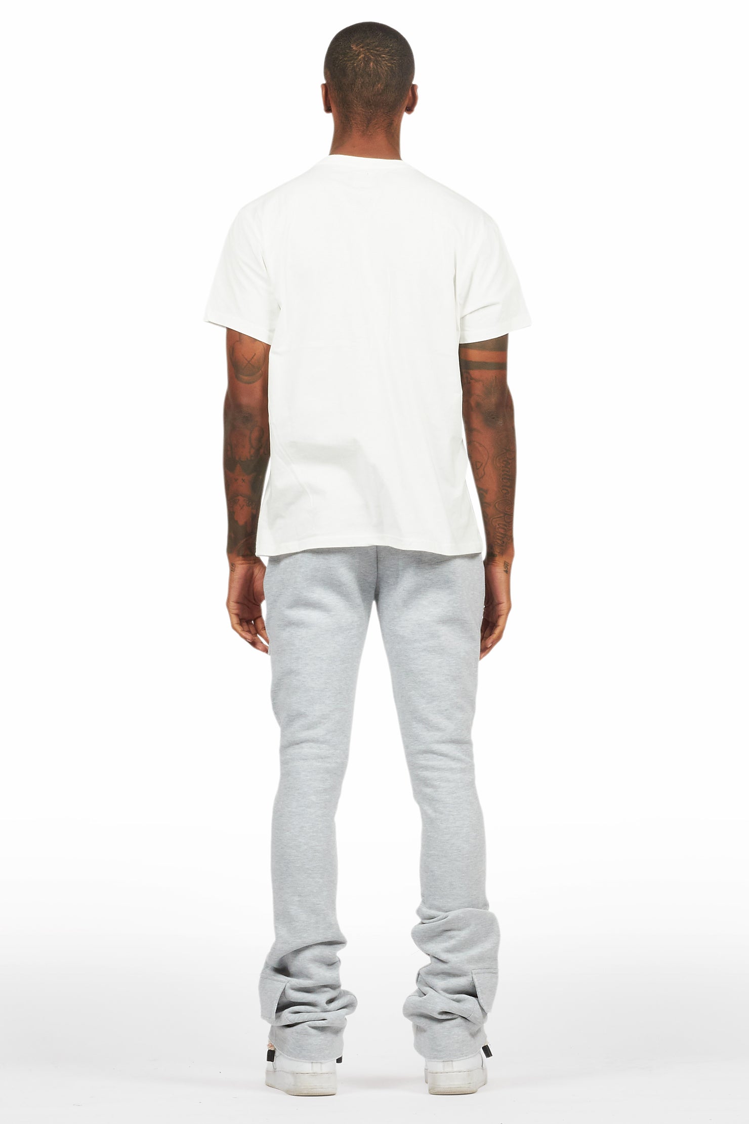 Connor Heather Grey T-Shirt/Stacked Flare Track Set