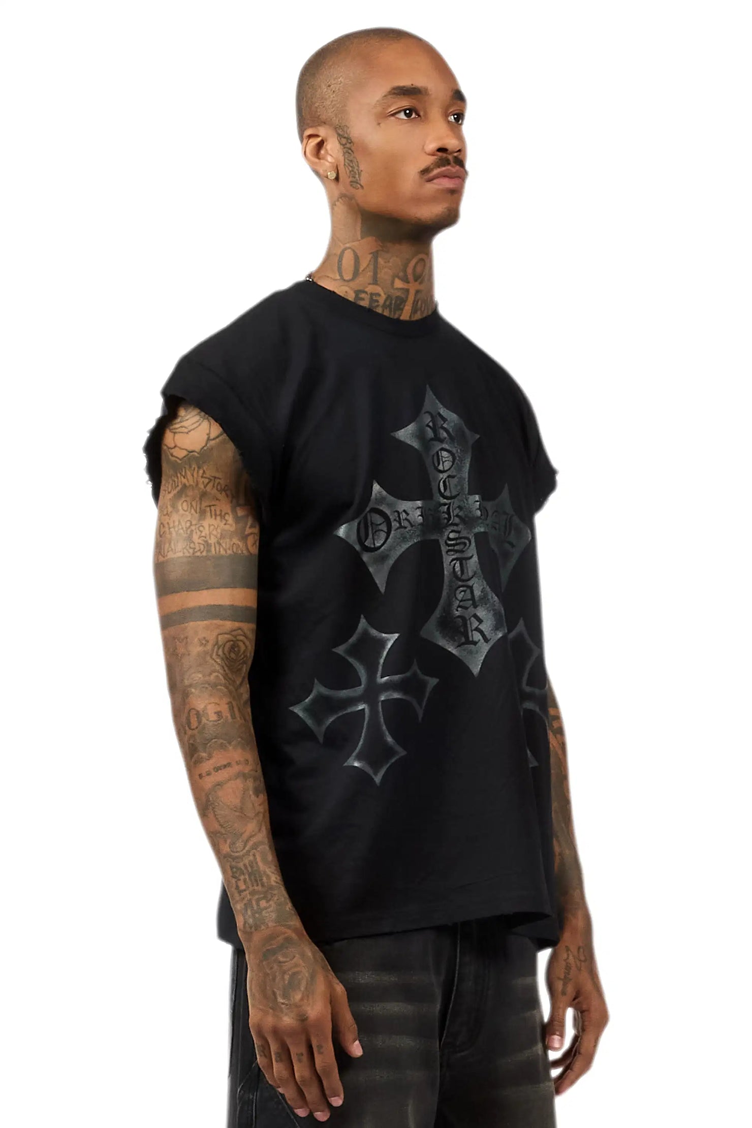 Marizon Black Cut off Tee