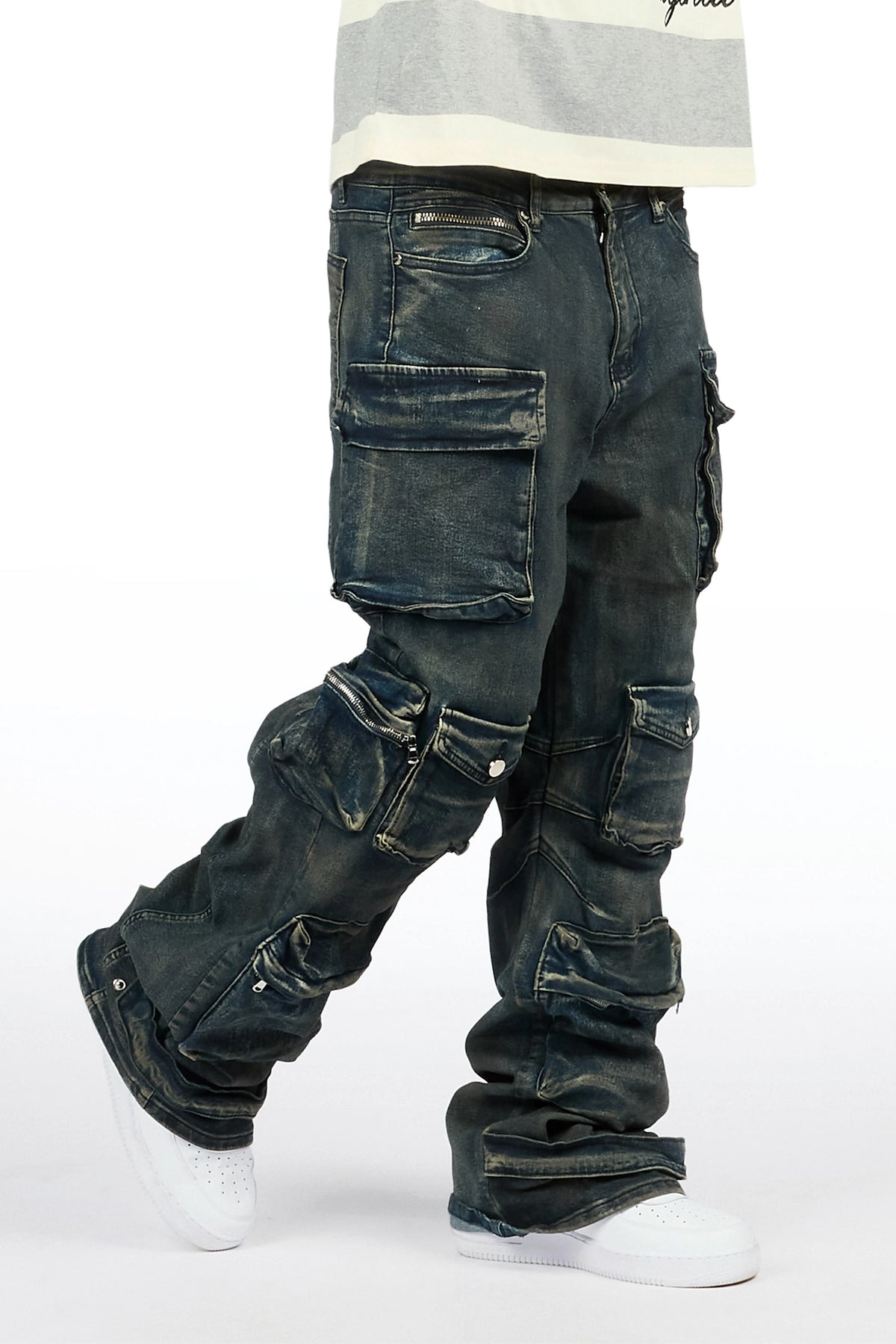 Mahesh Dark Blue Baggy Cargo Jean