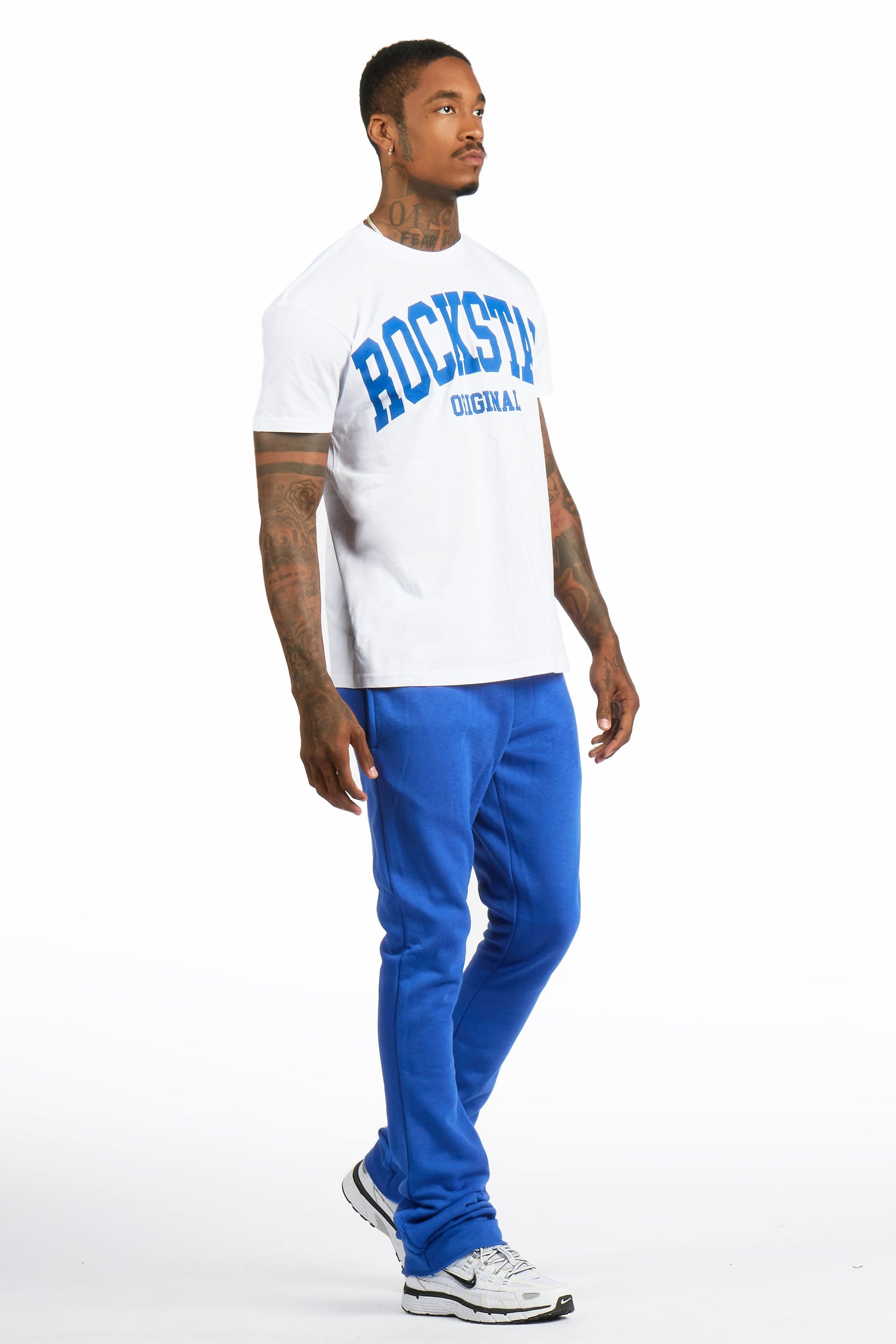 Rayray 2.0 White/Royal Blue T-Shirt/ Relaxed Track Set