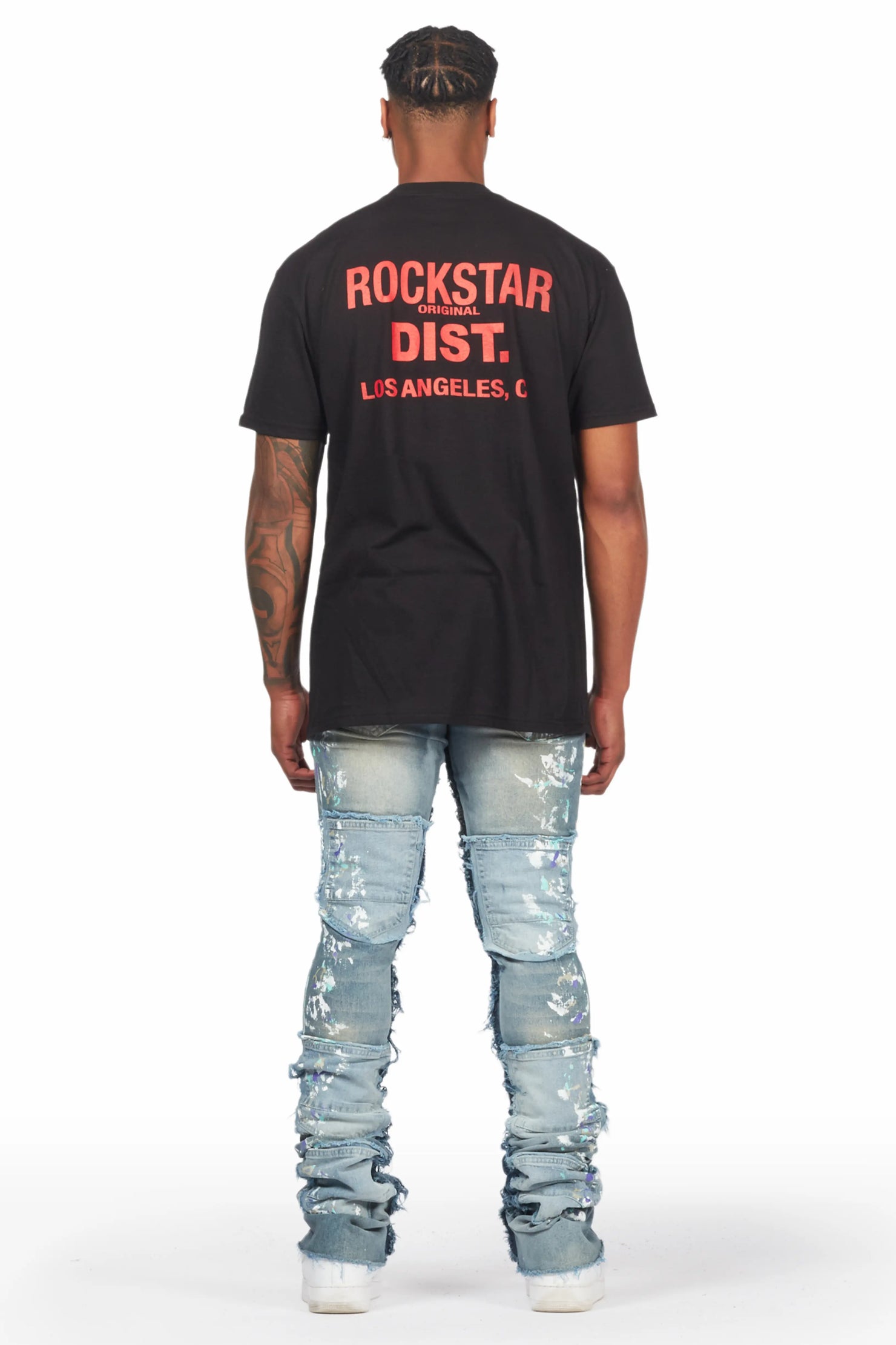 Taran Vintage Blue Super Stacked Flare Jean