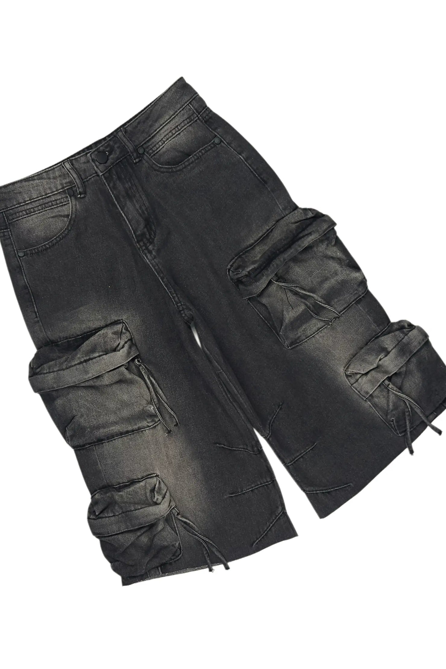 Boys Jesus Crayon Sand/Black T-Shirt/Denim Jort Set