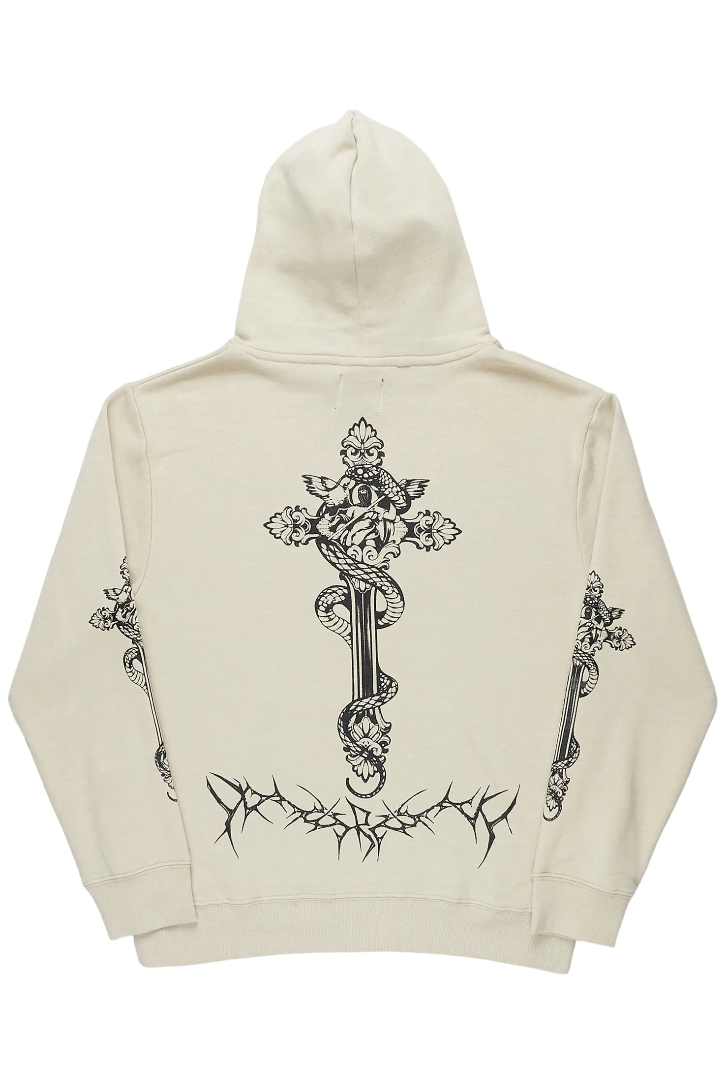 Leander Beige Graphic Hoodie