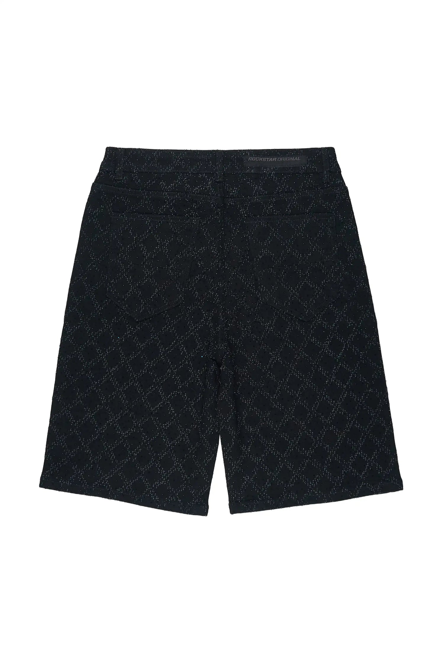 Glit Black Rhinestone Denim Short