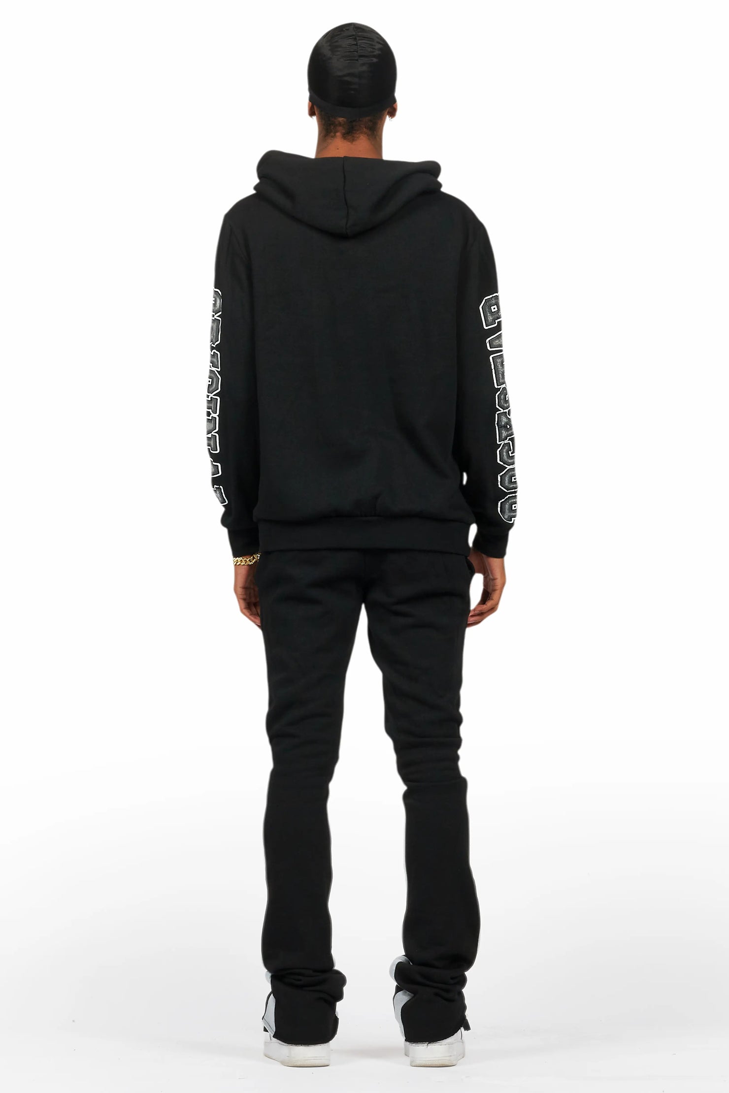 Fields Black/White Stacked Flare Hoodie Track Set