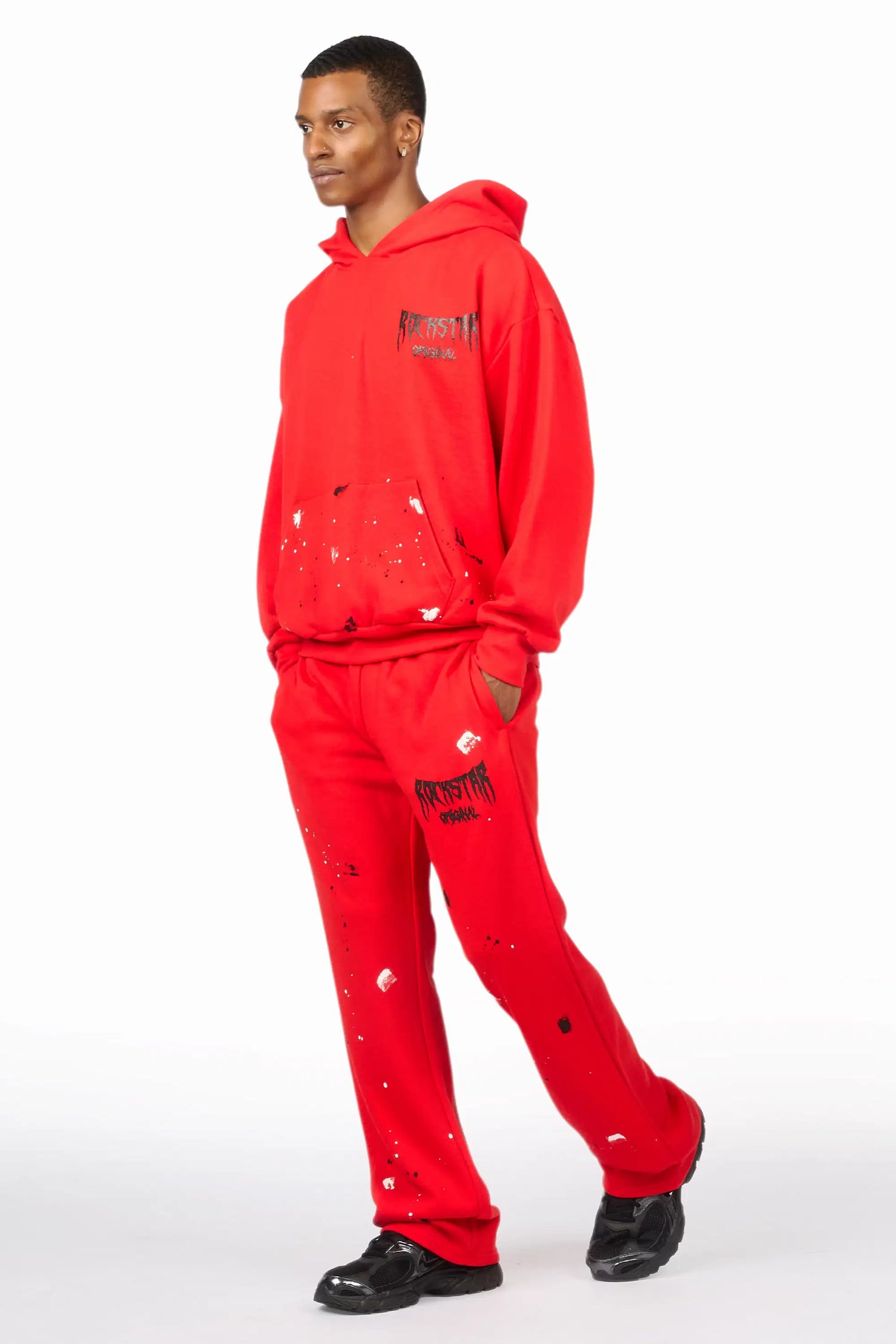 Twinkle Red/Black Hoodie Relaxed Track Set