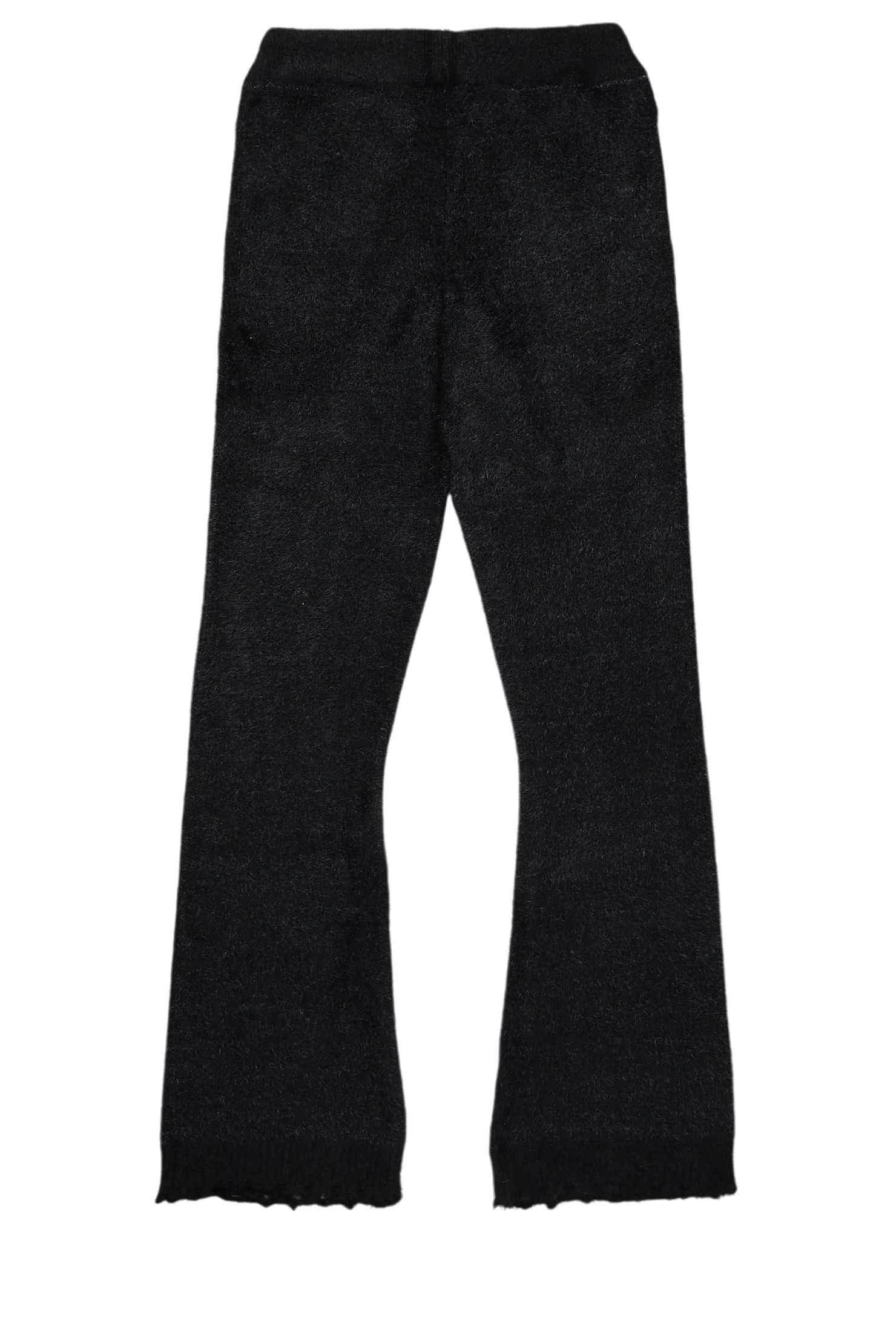 Boys Keve Black Knitted Mohair Flare Sweat Pant