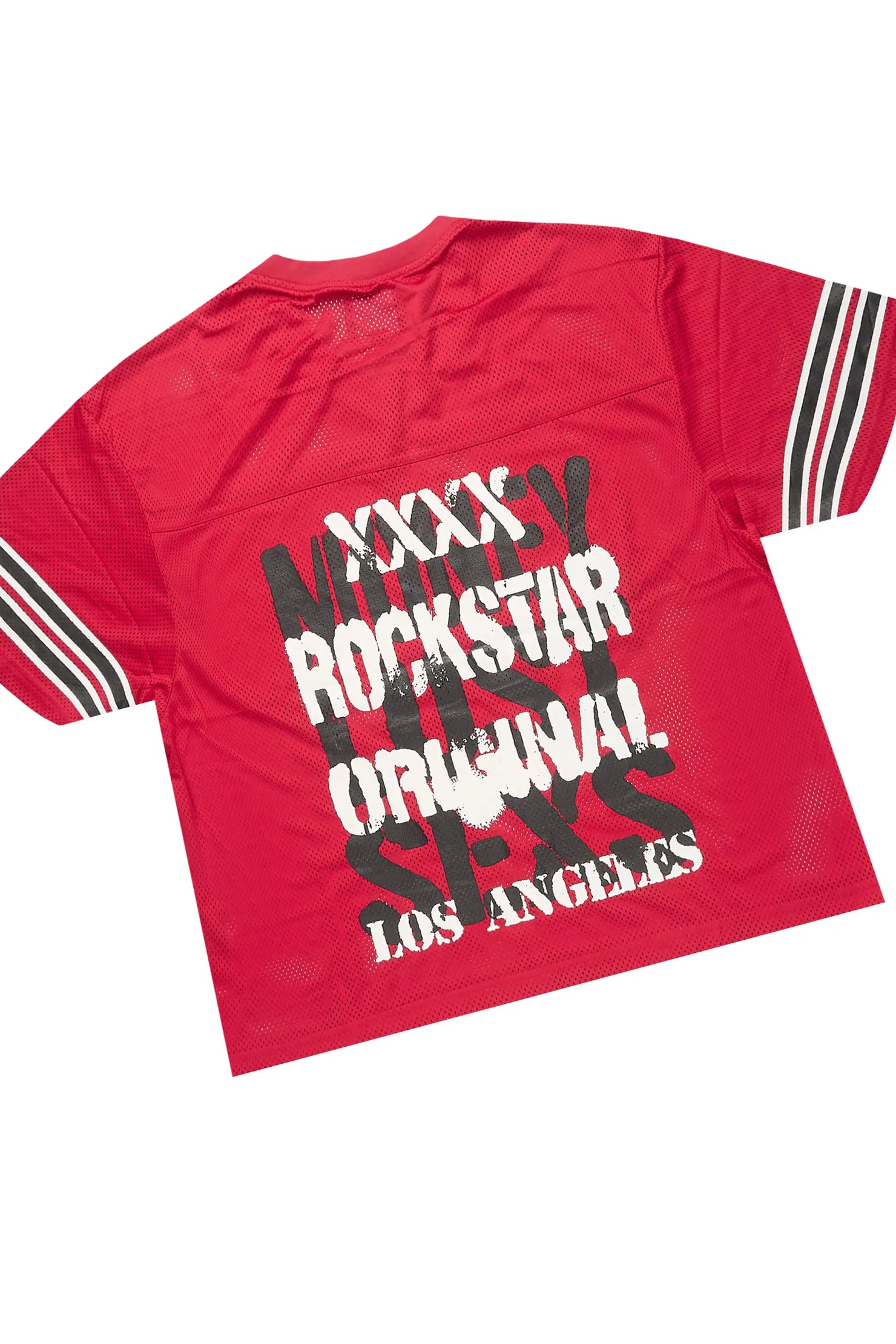Crown Red Mesh Jersey Short Set