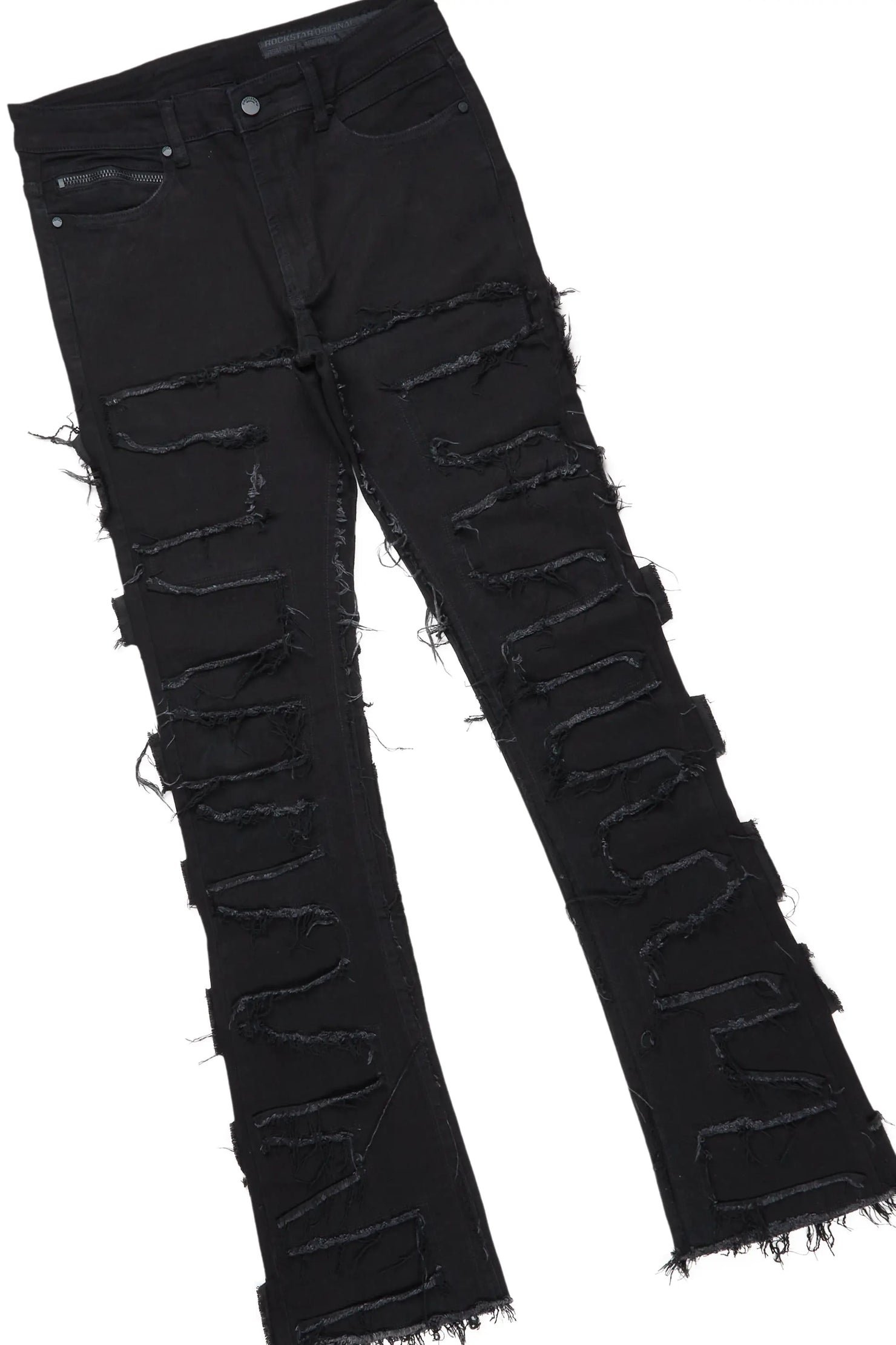 Schmear Black T-Shirt/Stacked Flare Jean Bundle