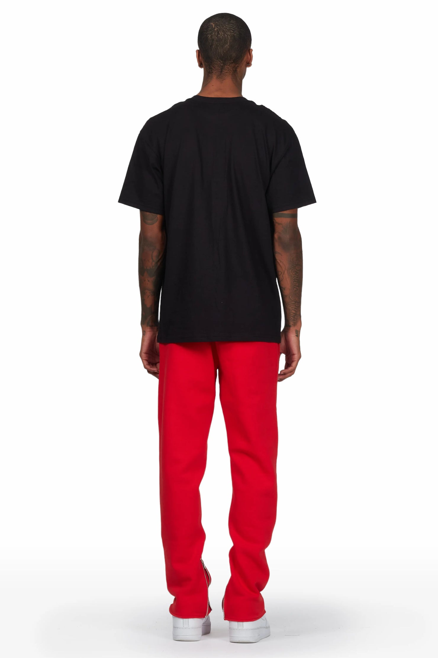 Warblen Black/Red T-Shirt Slim Fit Track Set