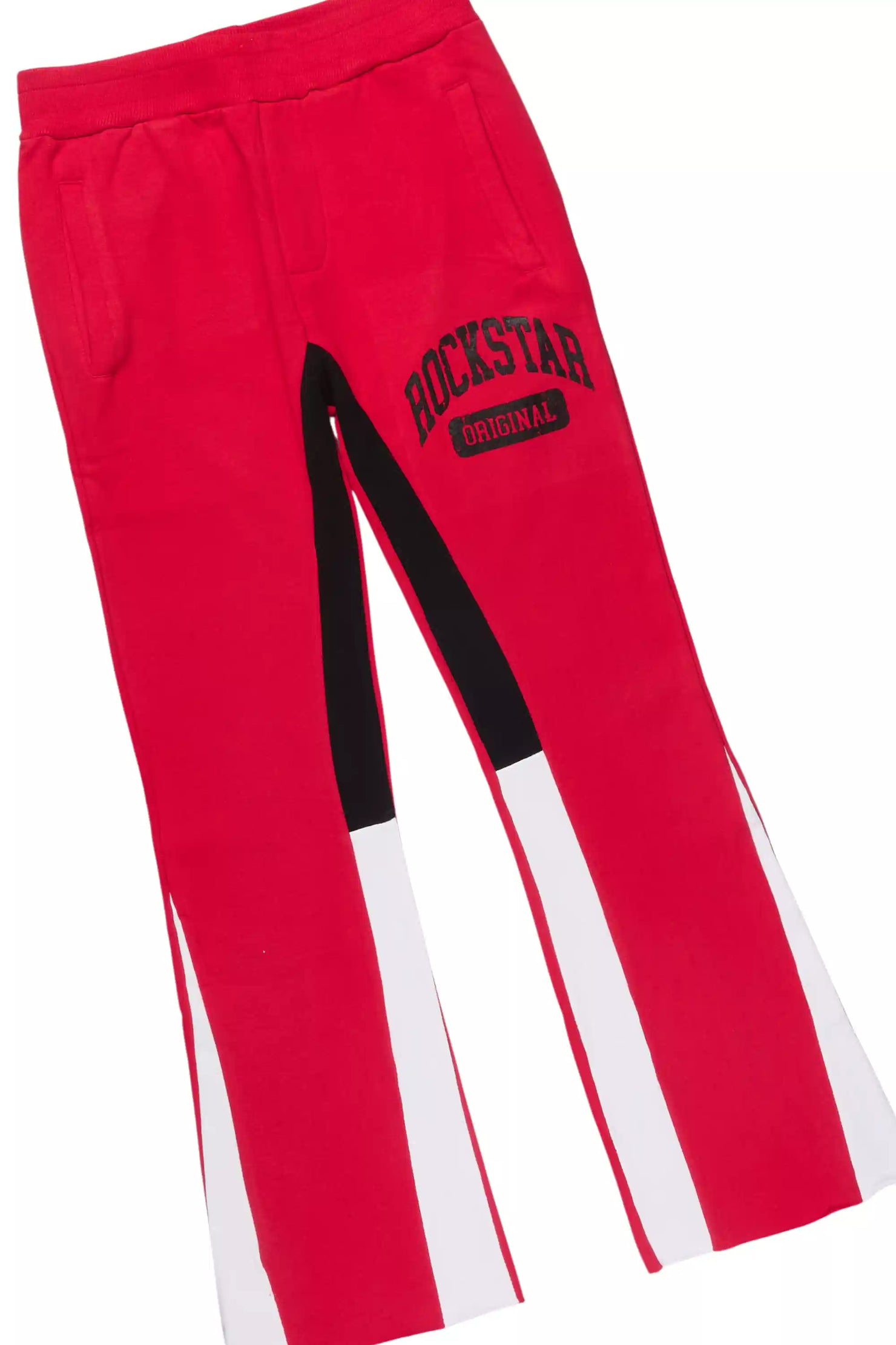 Boys Member Red/Black Hoodie Stacked Flare Track Set