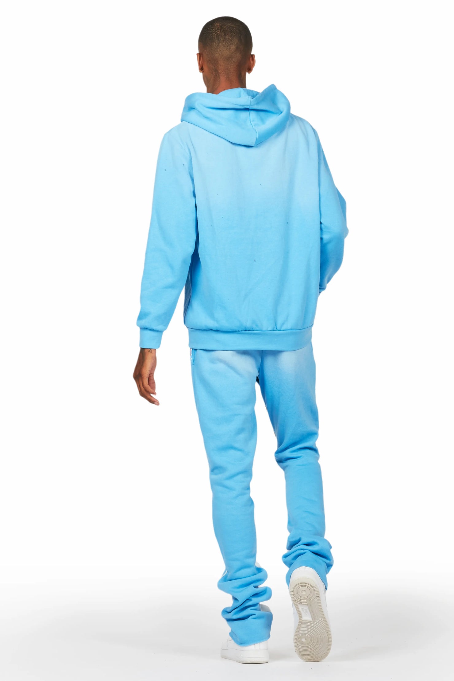 Rockstar Art Dist. Blue/White Hoodie/Stacked Flare Pant Set