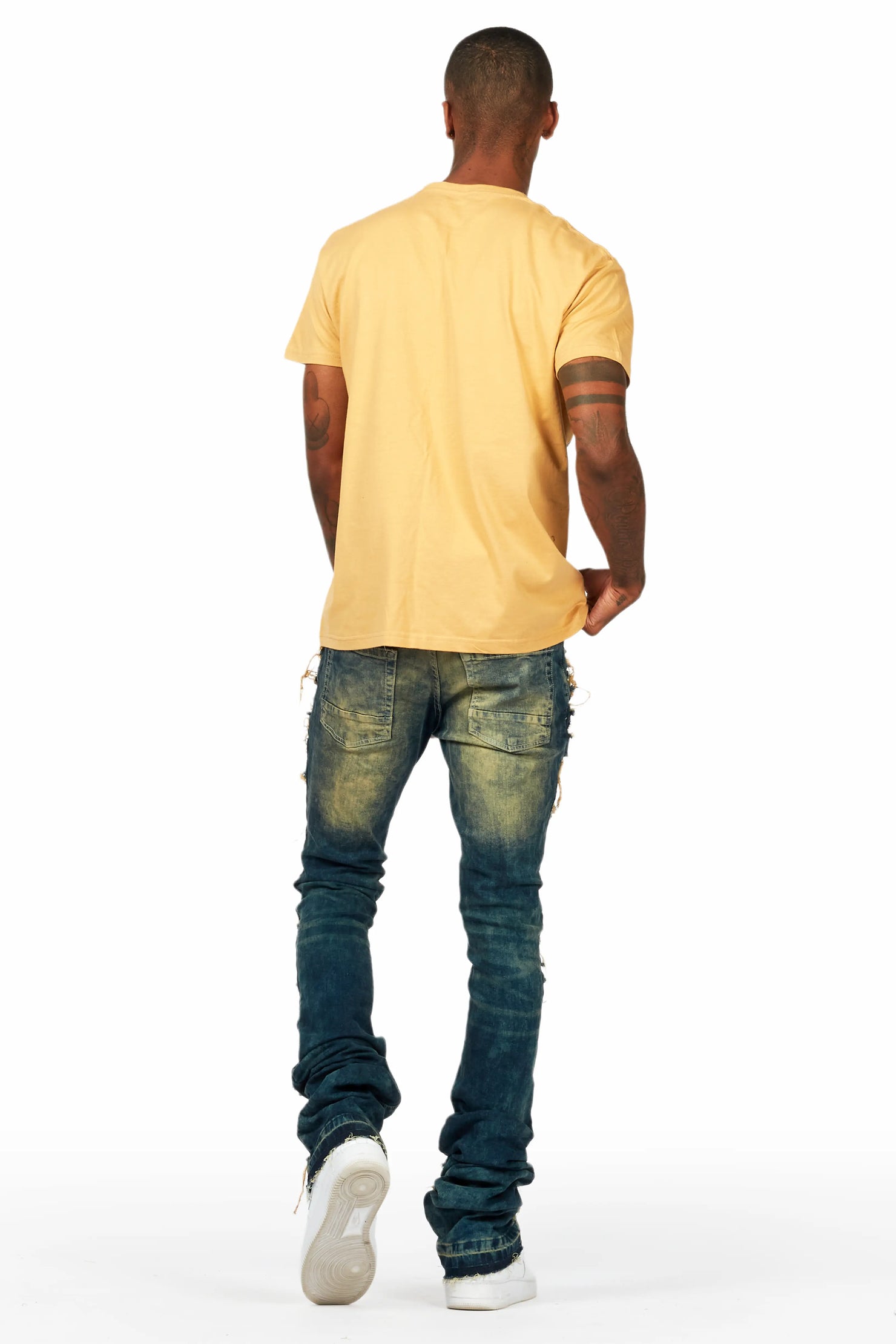 Dasan Beige T-Shirt Stacked Flare Jean Bundle