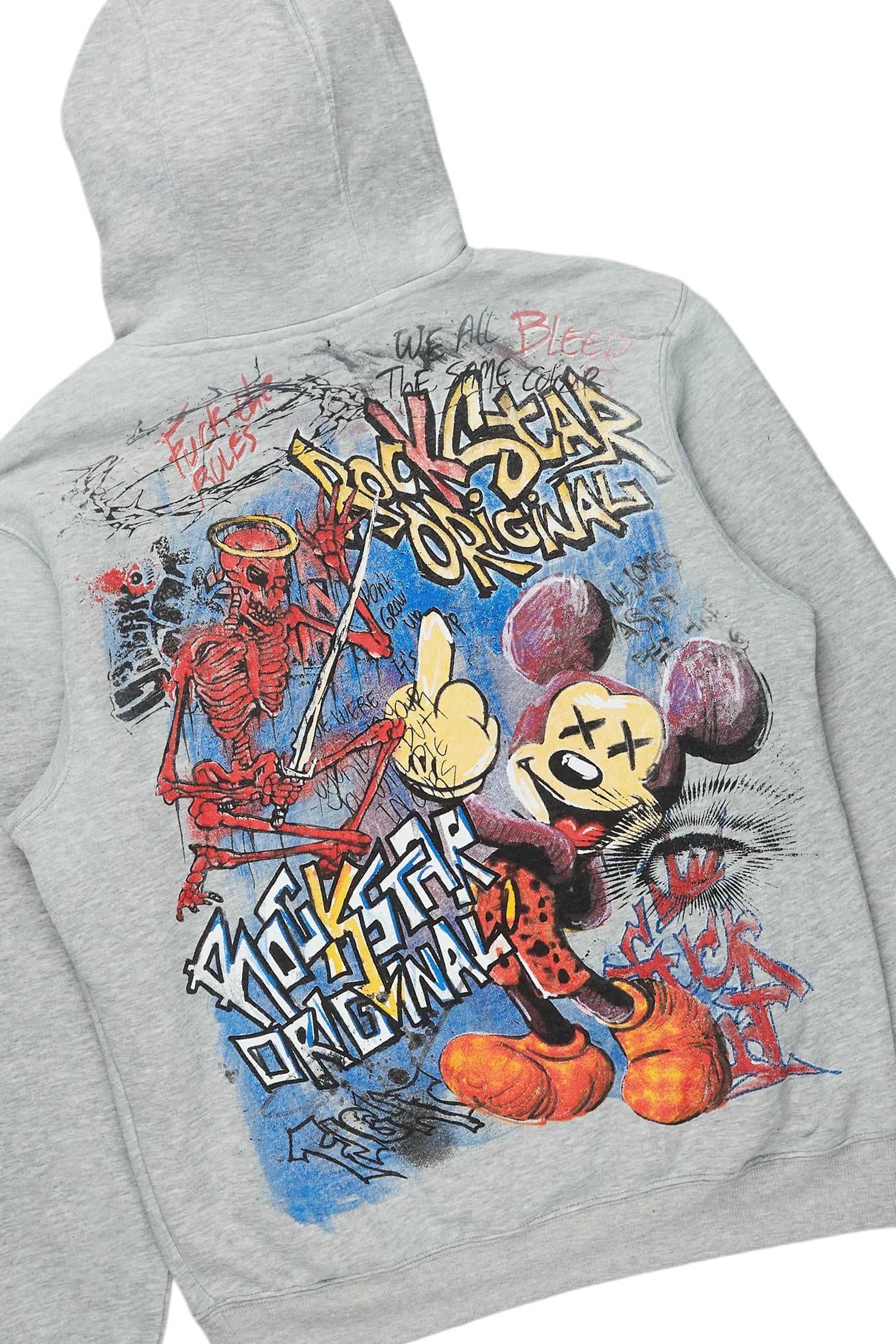 Yooz Grey/Blue Hoodie & Jan Stacked Flare Jean Bundle
