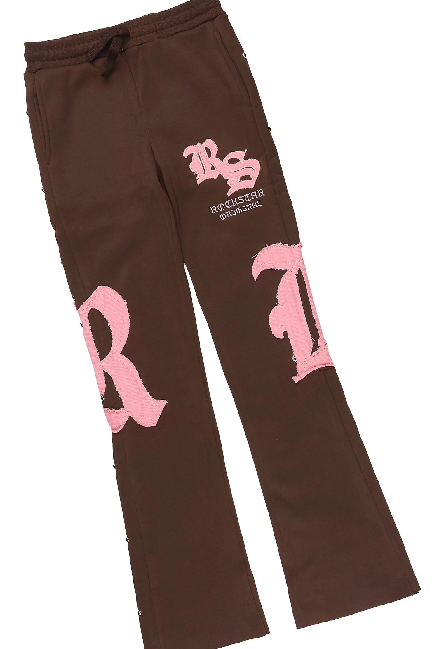 Girls Shironda Brown/Pink Zip Up Hoodie Stacked Track Set
