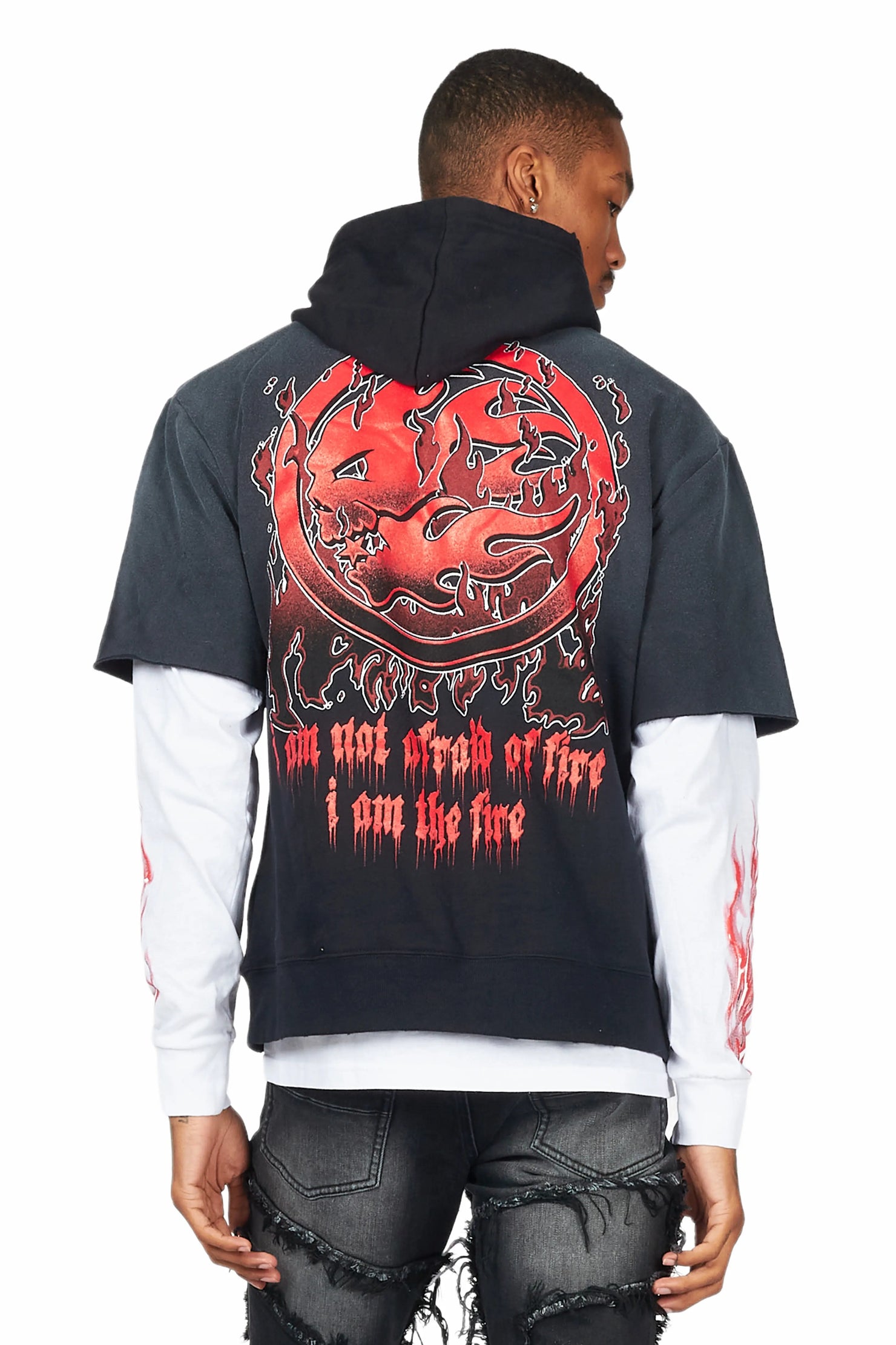 Wael Black/White Graphic Hoodie