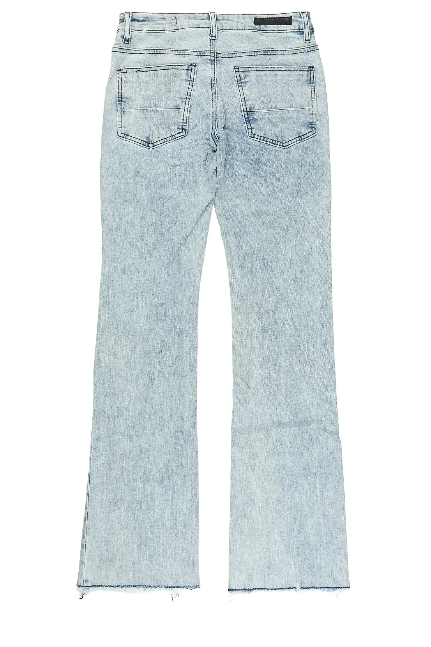 Boys Leonardo Light Blue Stacked Flare Jean
