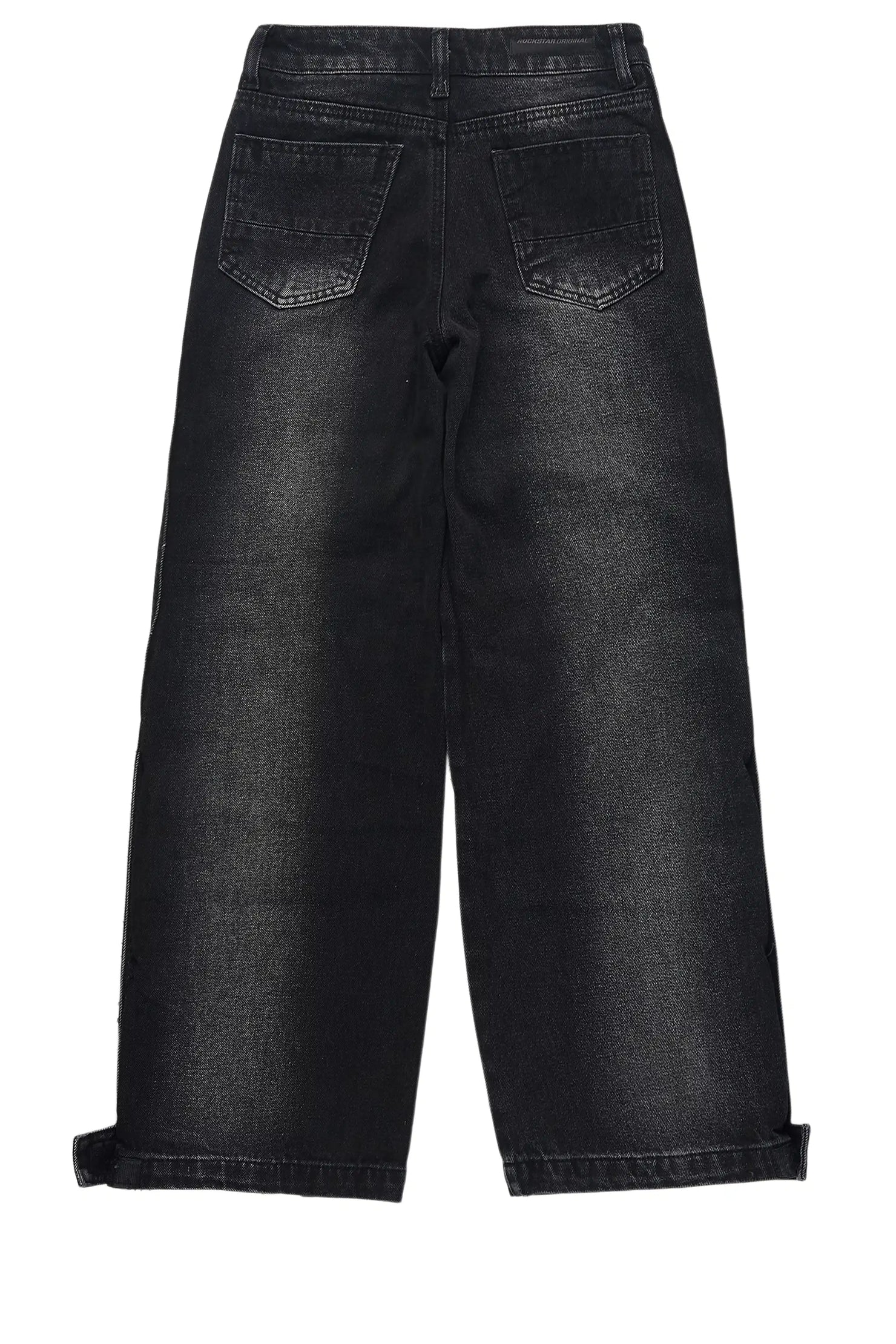 Boys Yuri Dark Grey Baggy Fit Cargo Jean