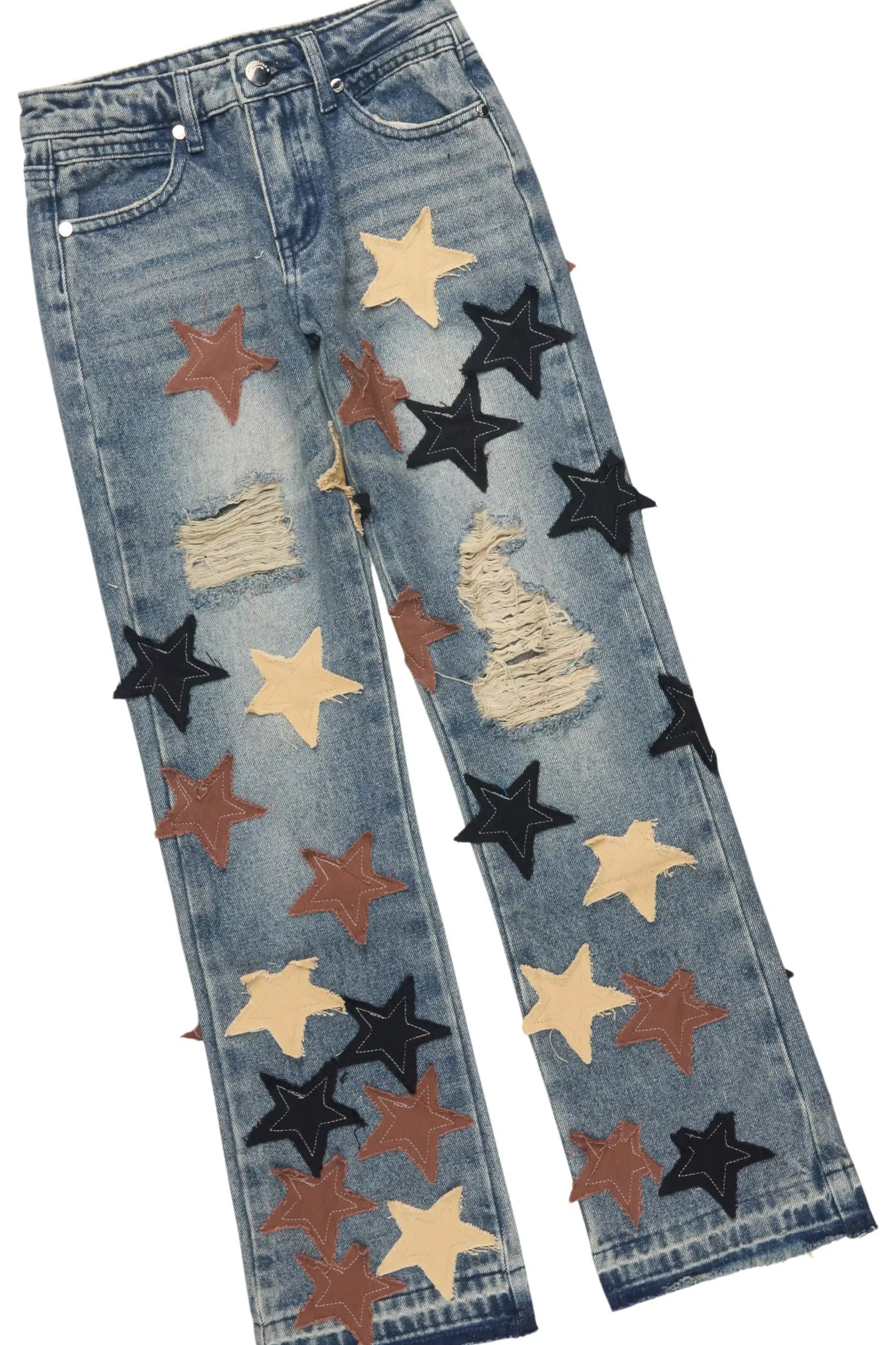 Boys Lake Beige Hoodie & Starlane Tint Stacked Flare Jean Set