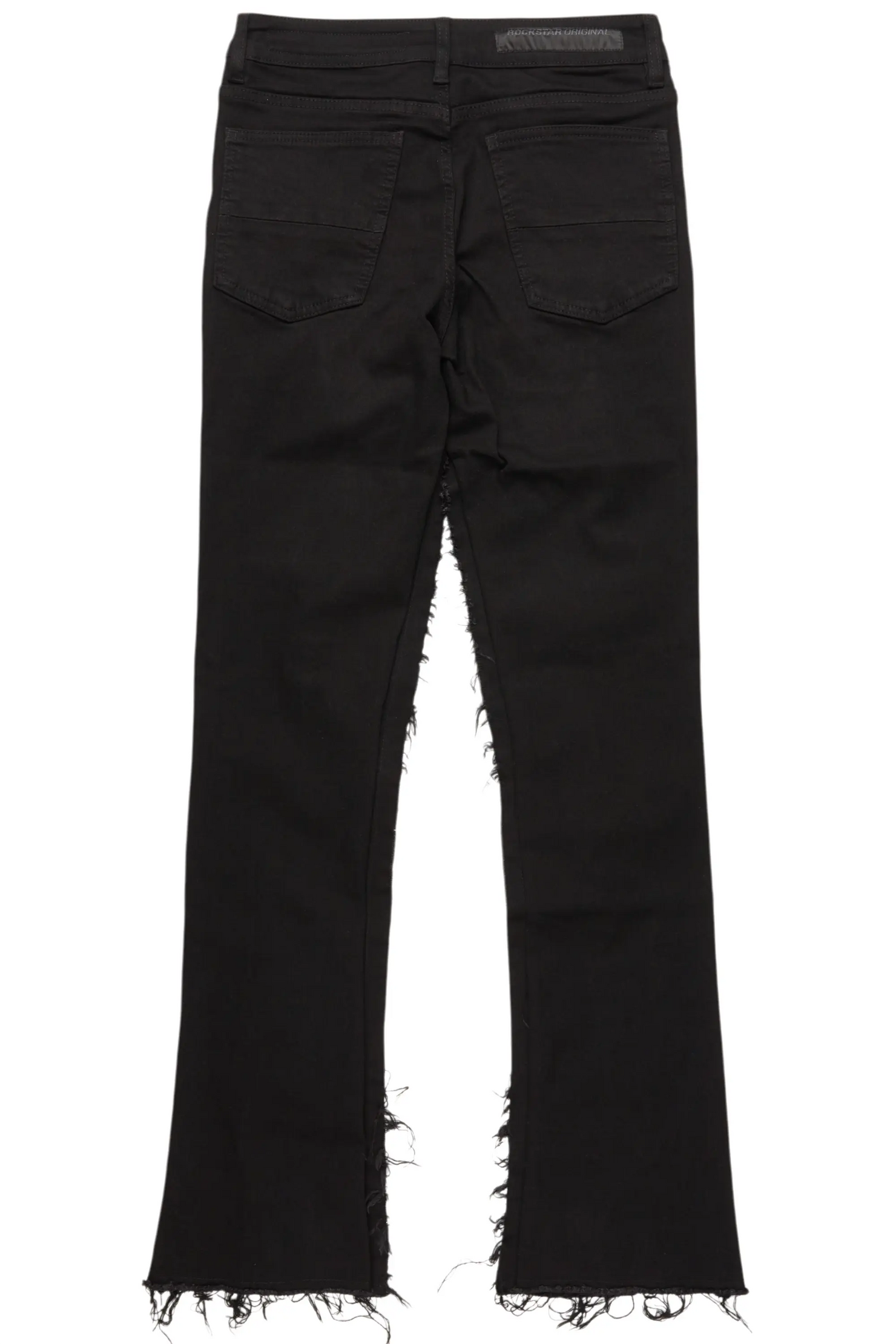 Vinson Black  Patchwork Stacked Flare Jean
