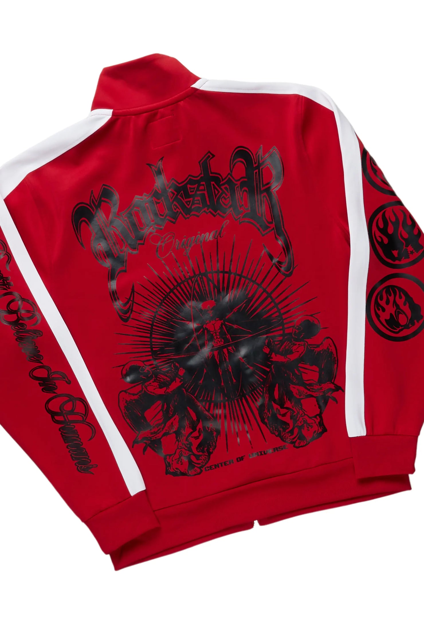 Yarden Red Tricot Super Stacked Flare Track Set