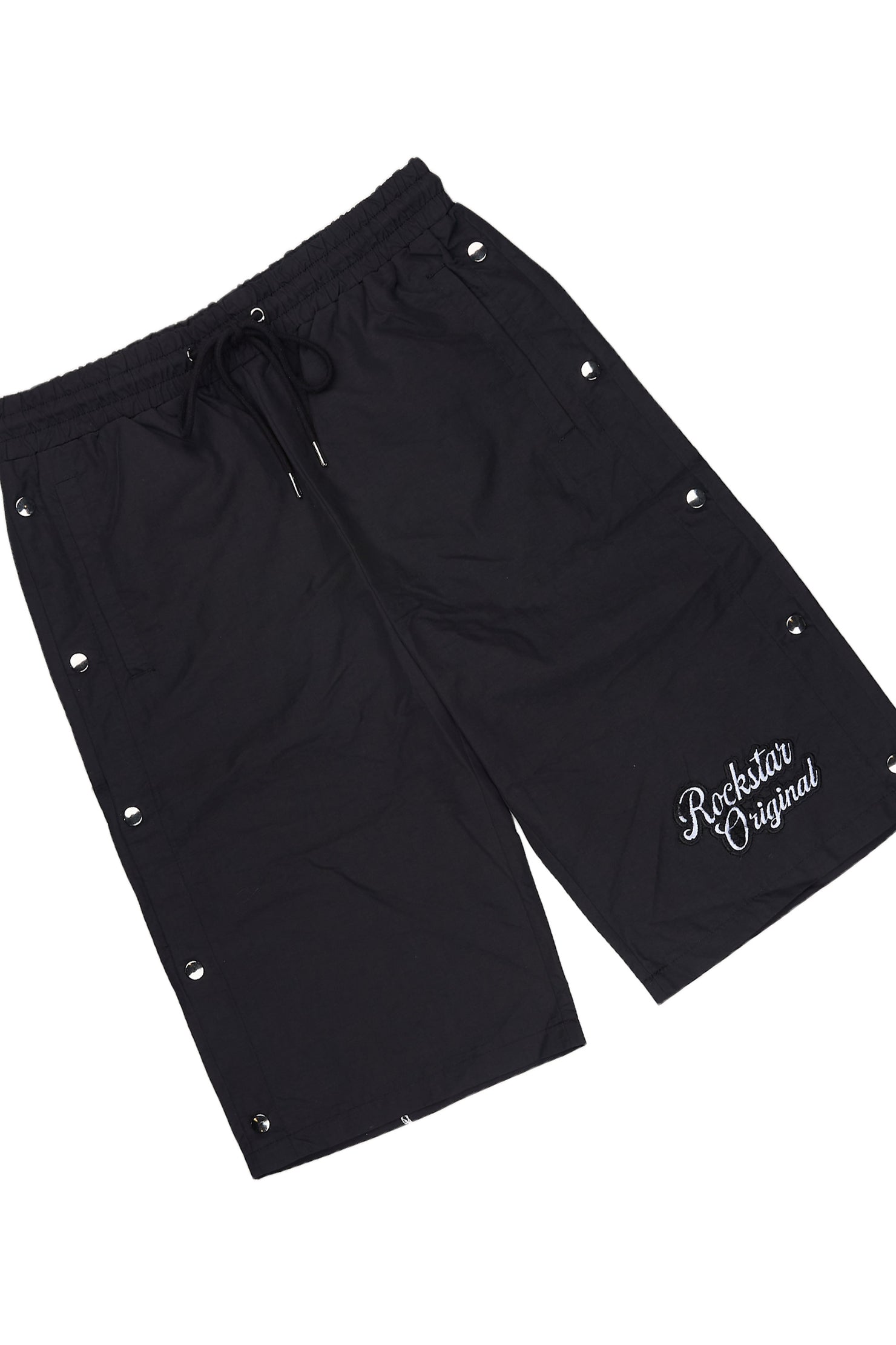 Lustro Black Button Down Shirt/Short Set