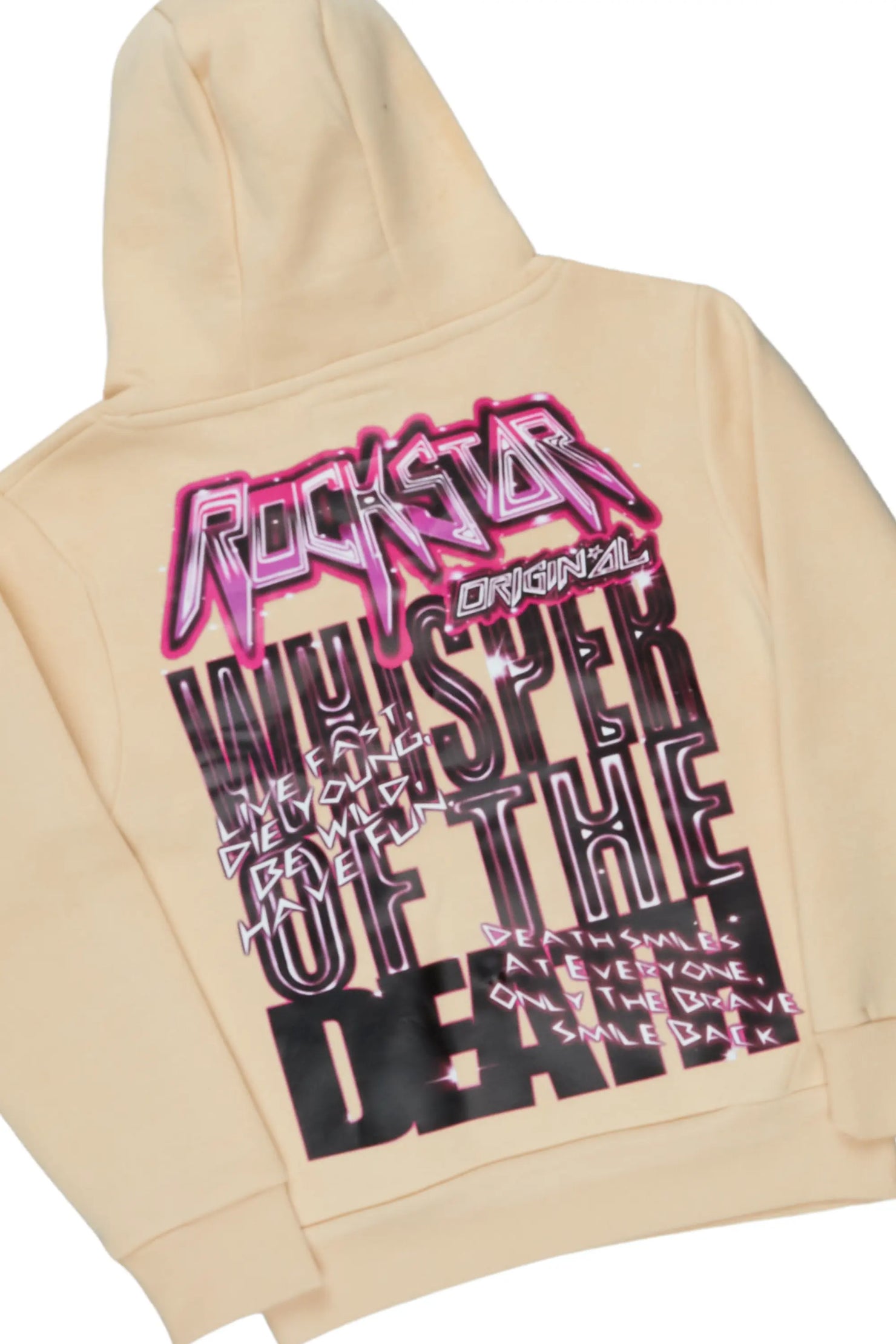 Girls Obee Beige/Black Hoodie Stacked Flare Track Set