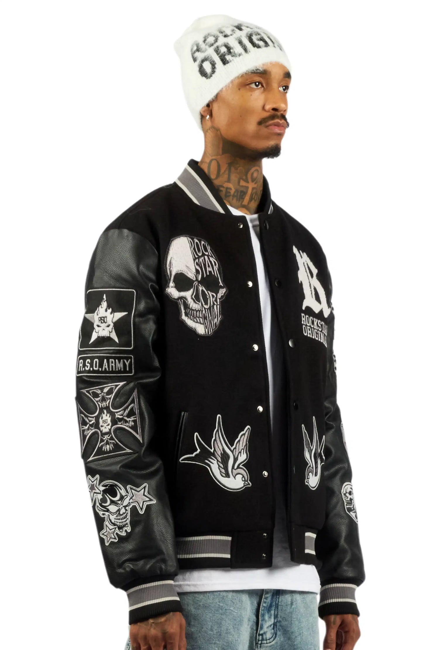 Vidar Black Varsity Jacket