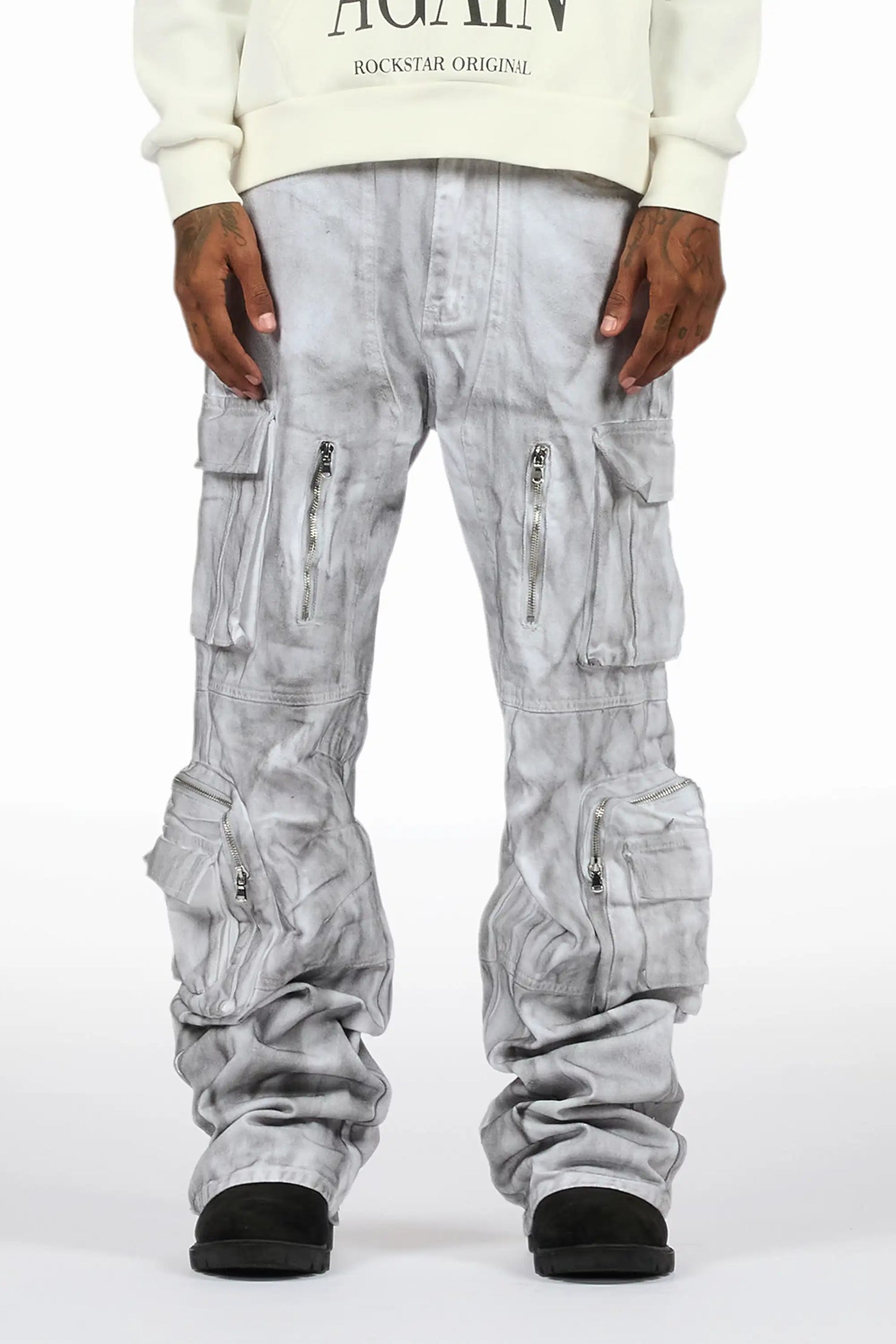 Ermis Dirty White Baggy Jeans