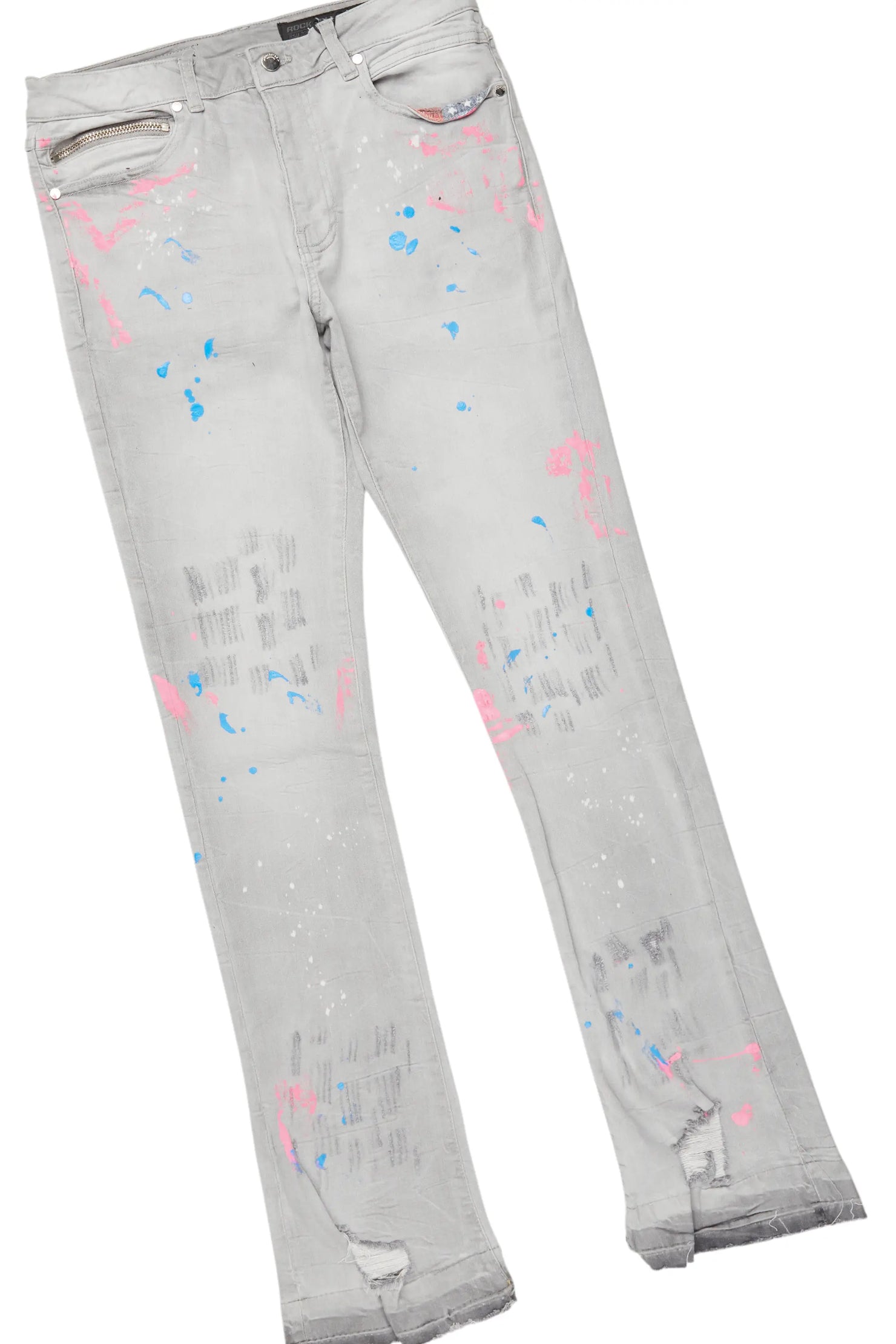 Beno Grey Hoodie/Stacked Flare Jean Set