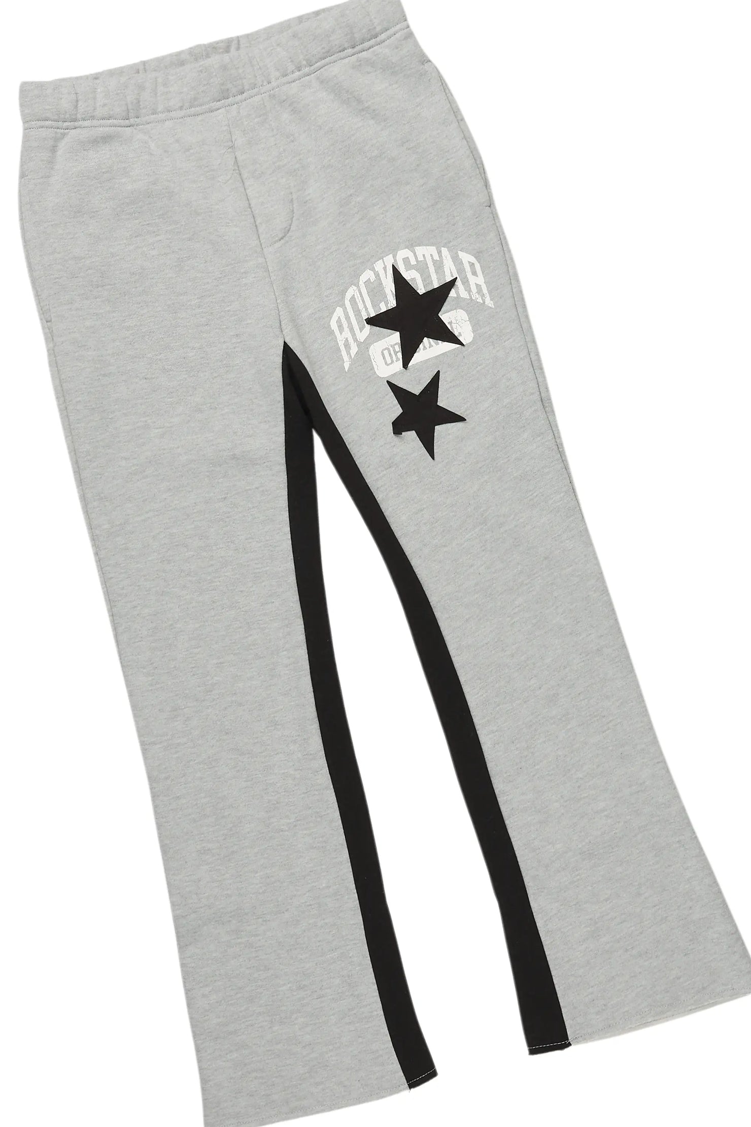 Girls Mallora Heather Grey Baggy Stacked Hoodie Track Set