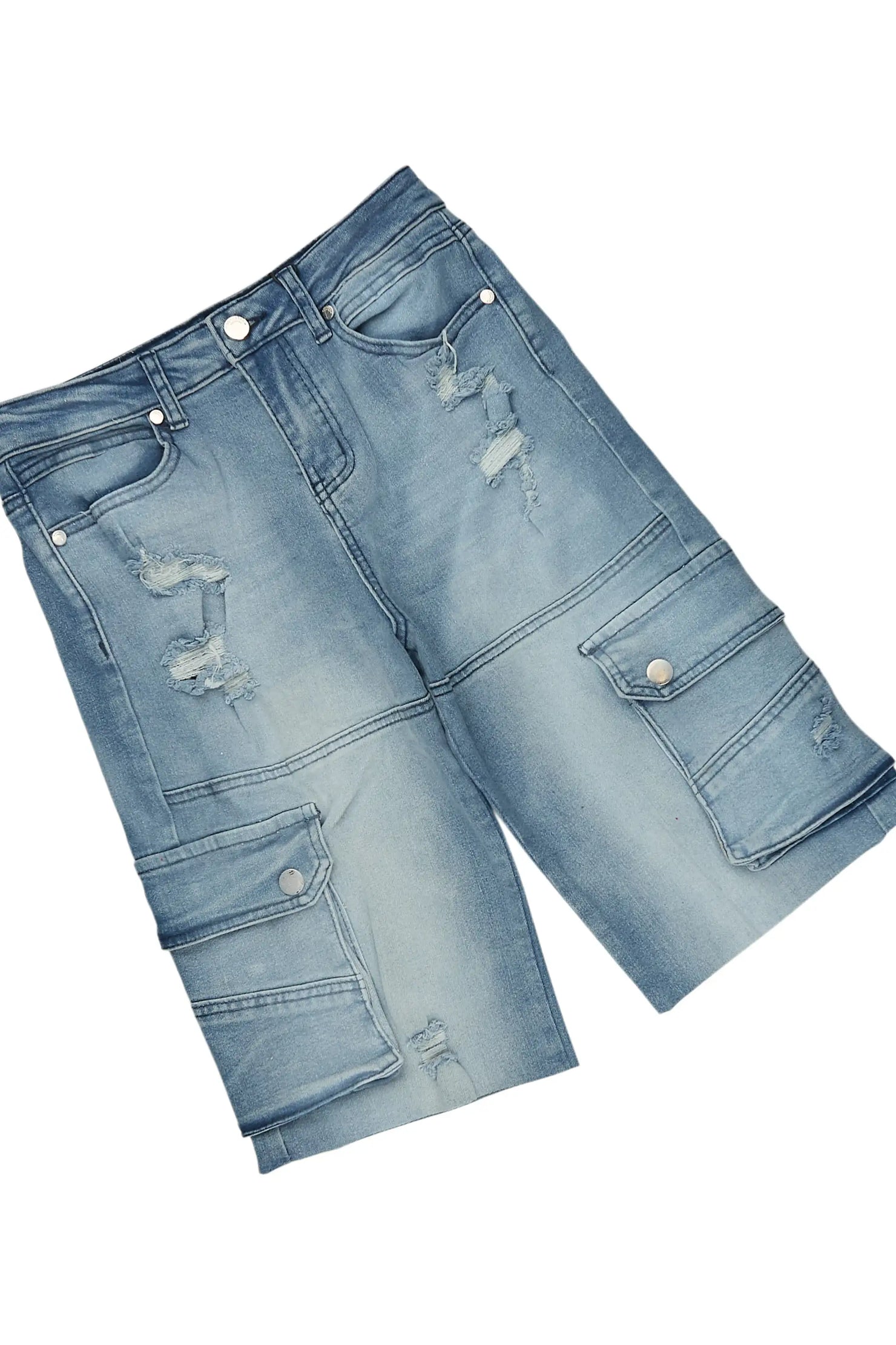 Boys Keymon Red/Blue Long Sleeve T-Shirt Denim Short Set
