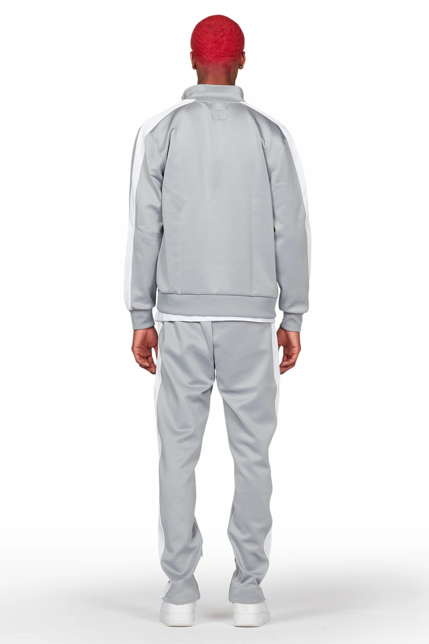Warblen Grey Tricot Slim Fit Track Set
