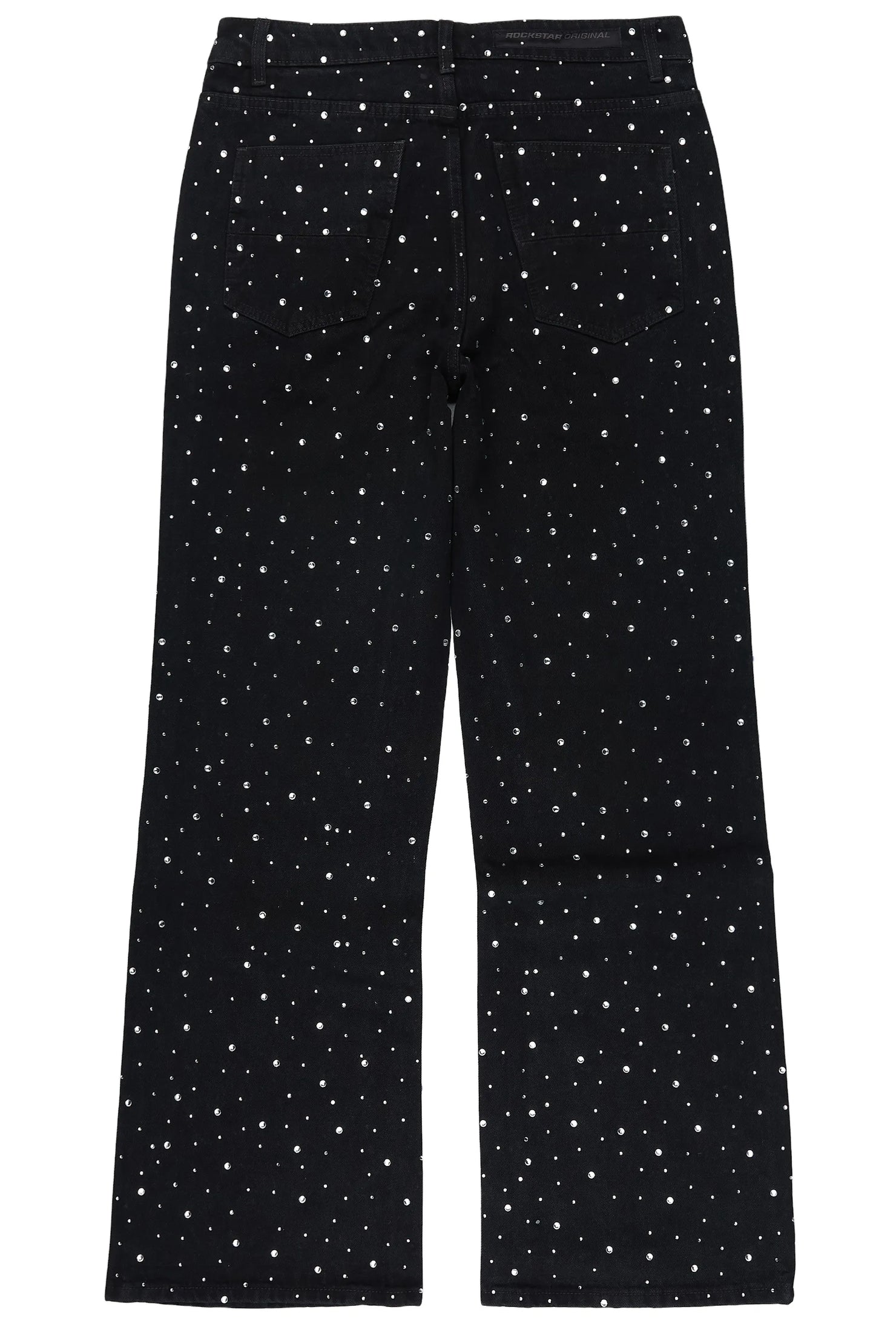 Iden Black Rhinestone Baggy Fit Jean