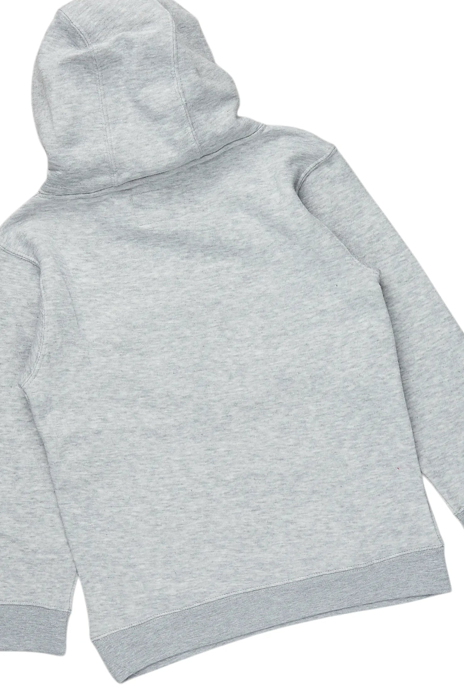 Boys Beno Heather Grey Hoodie/Stacked Flare Jean Set