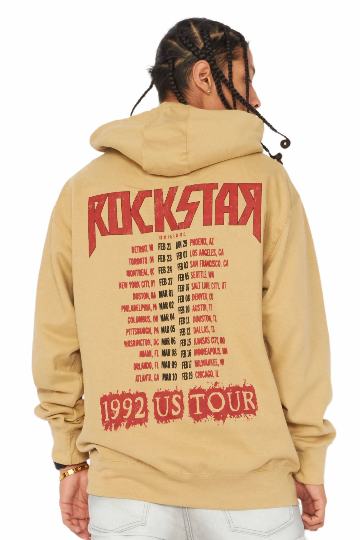 Sabbath Beige Graphic Printed Hoodie