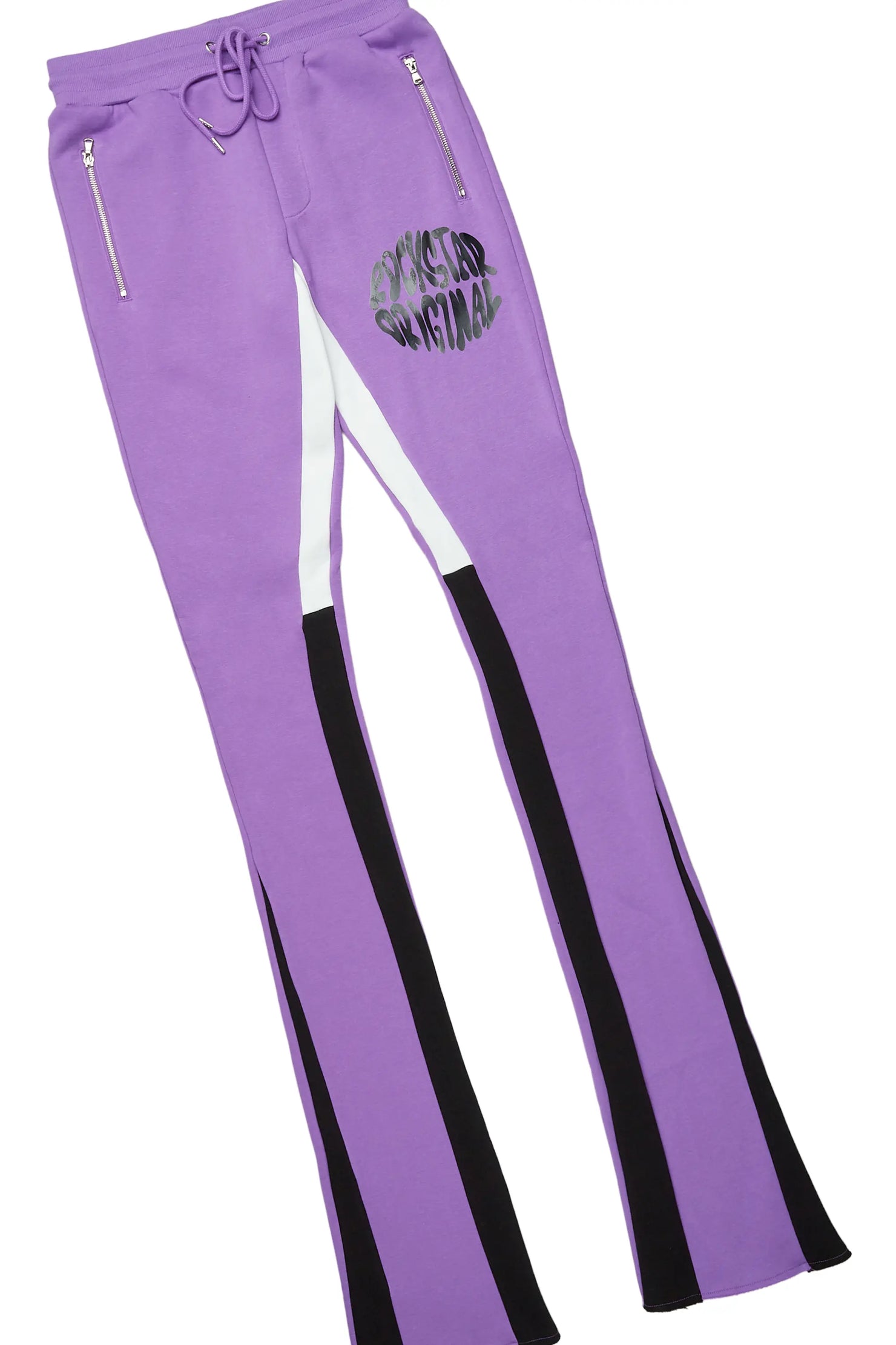 Thierry Purple Super Stacked Flare Track Pant Set