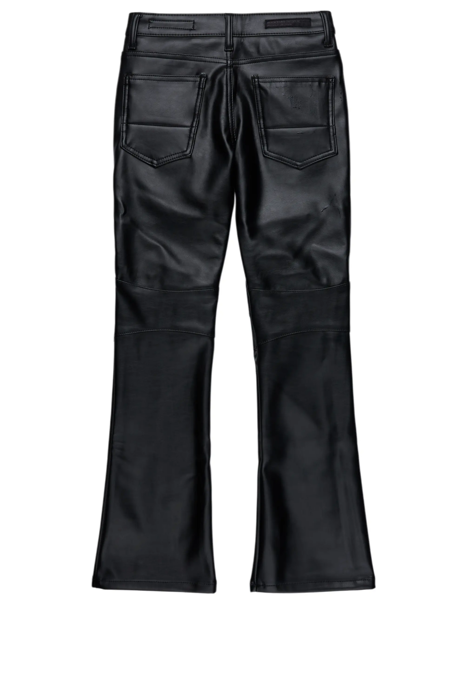 Boys Richh Black PU Biker Jean